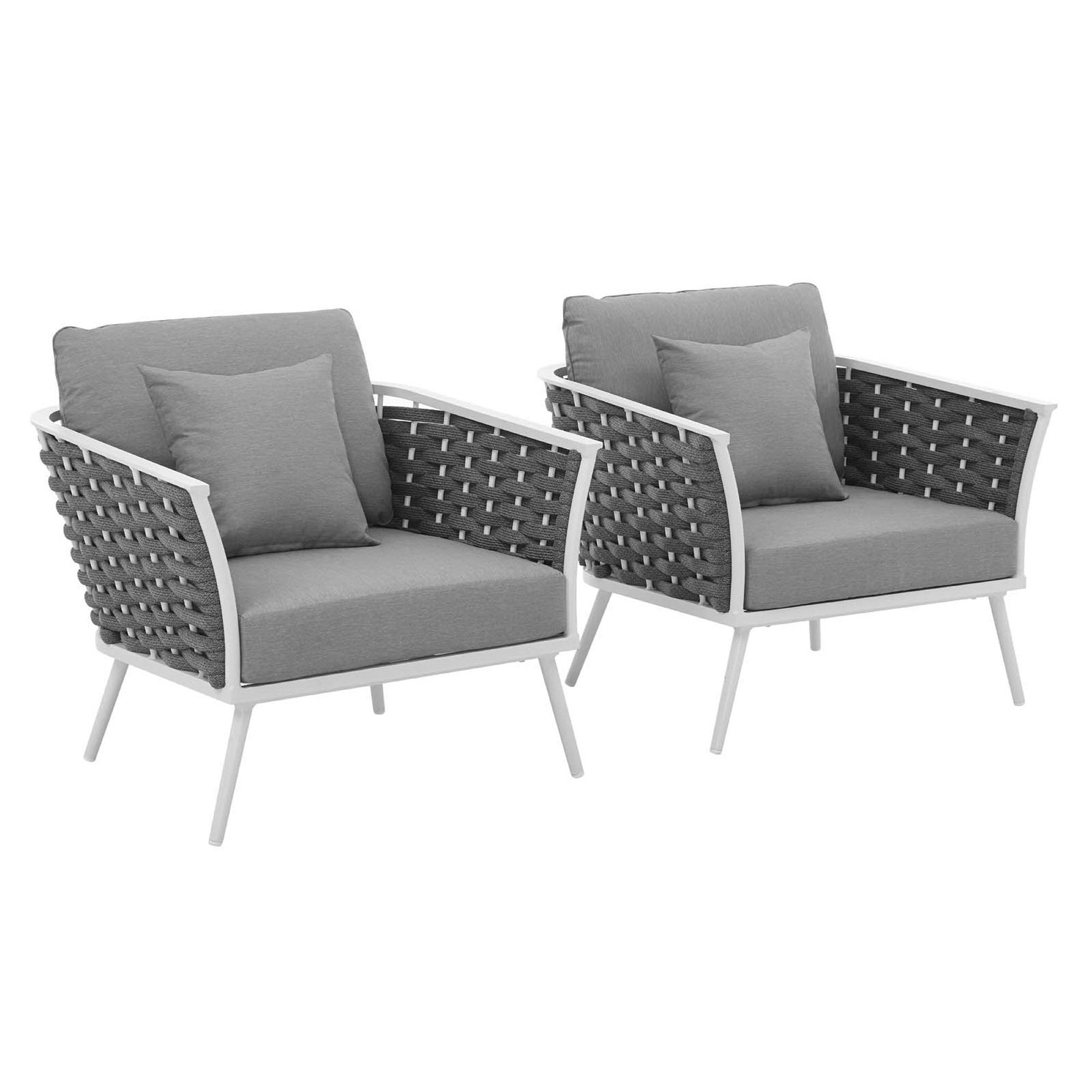 Modway Stance Outdoor Patio Aluminum Armchair Set of 2