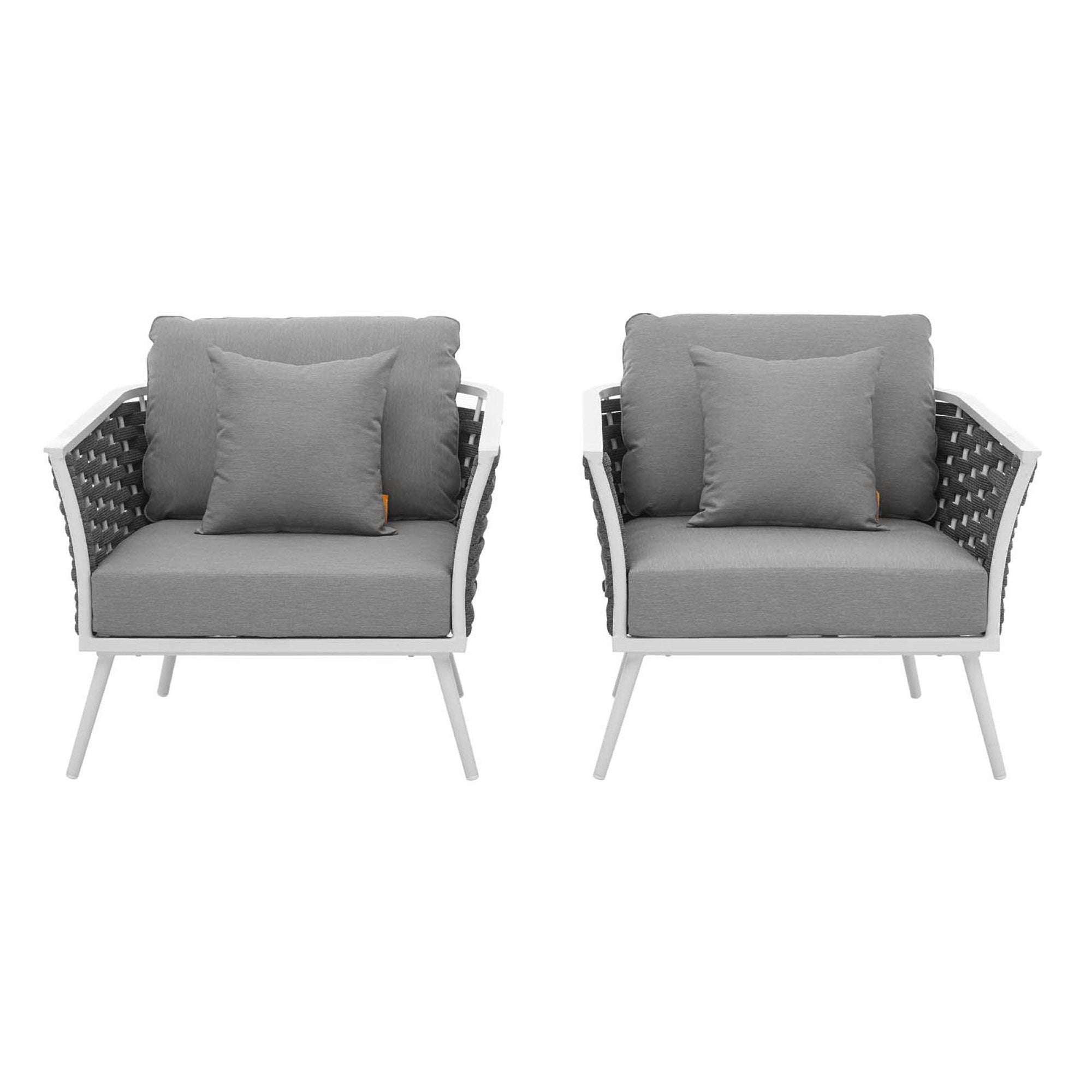 Modway Stance Outdoor Patio Aluminum Armchair Set of 2