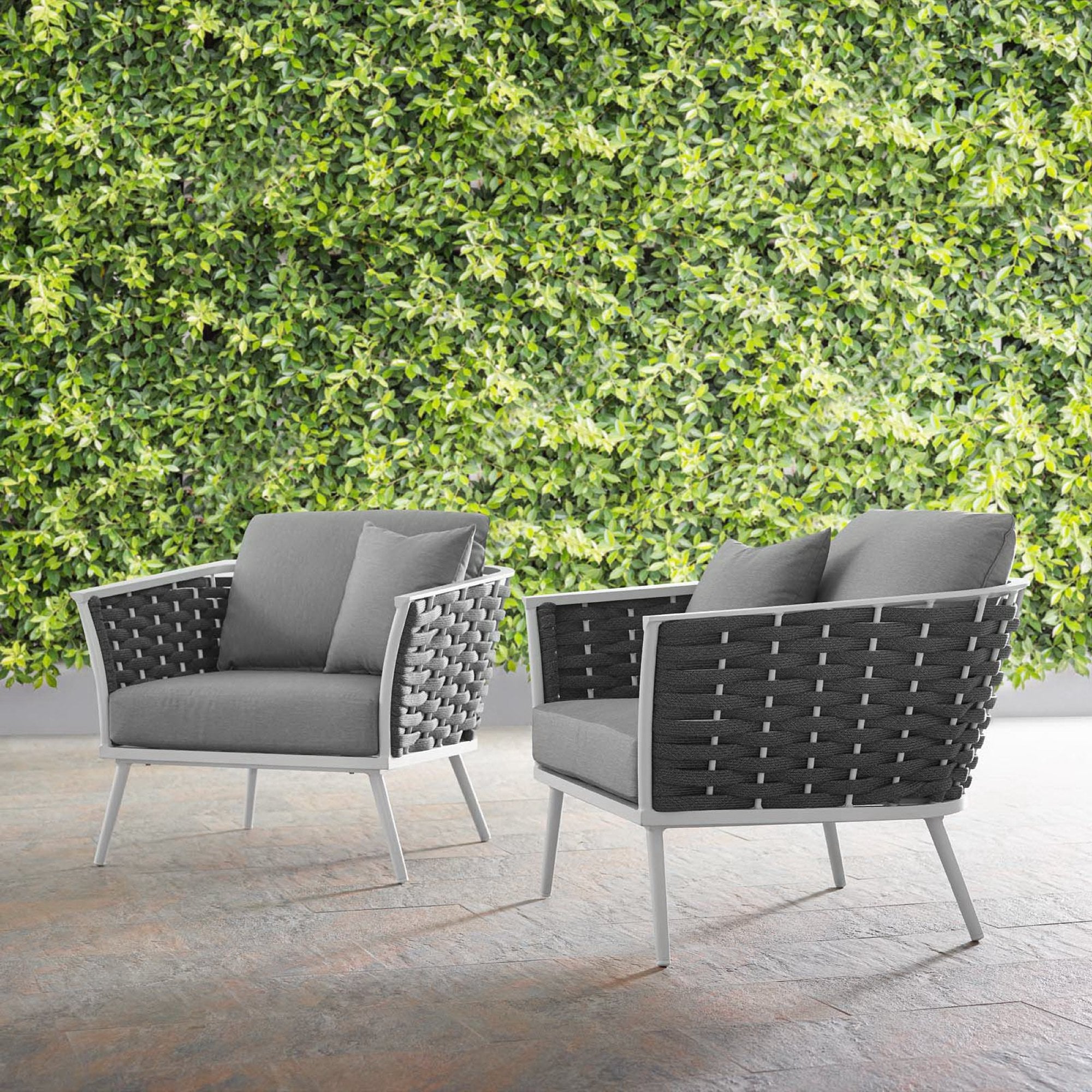 Modway Stance Outdoor Patio Aluminum Armchair Set of 2