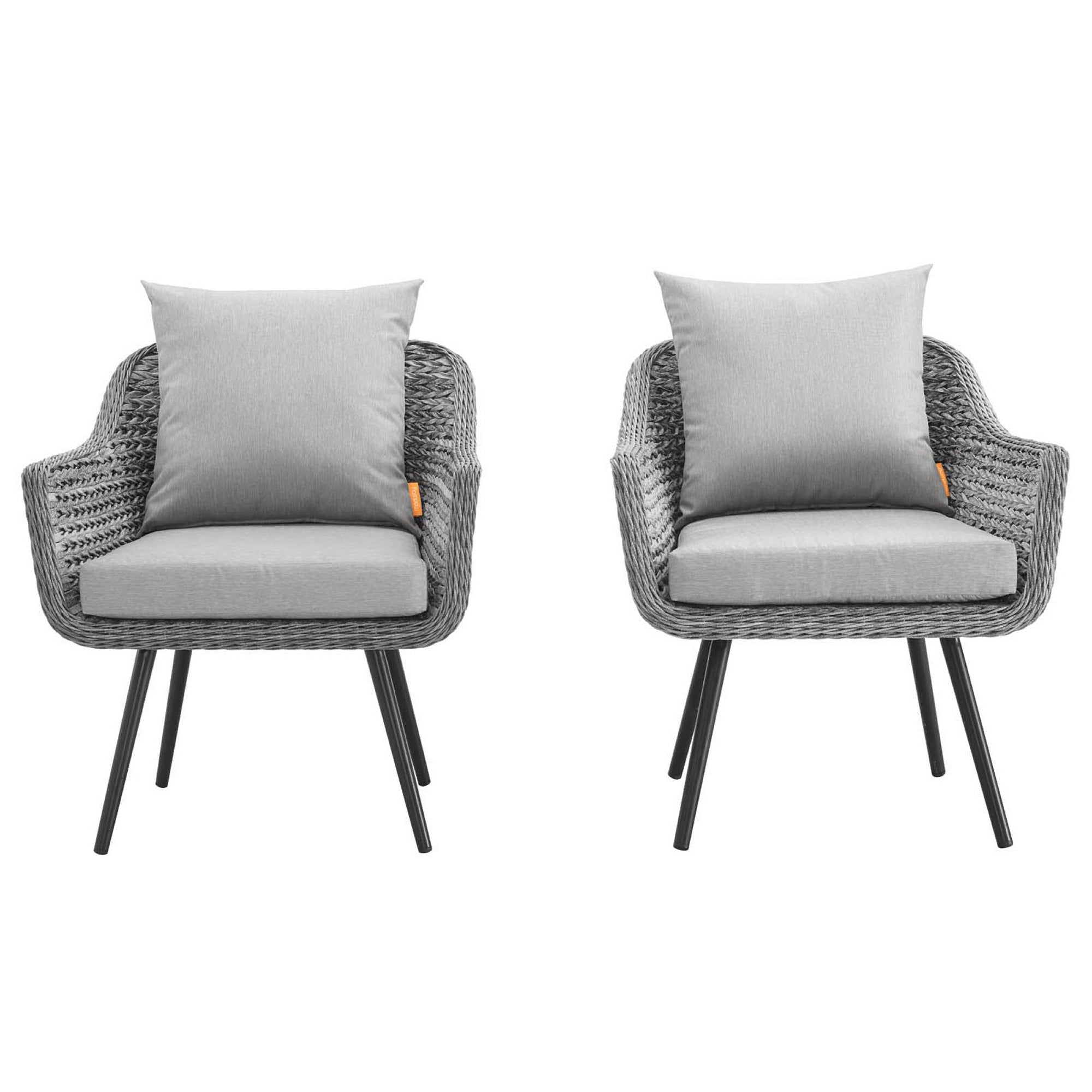 Modway Endeavor Outdoor Patio Wicker Rattan Armchair Set of 2
