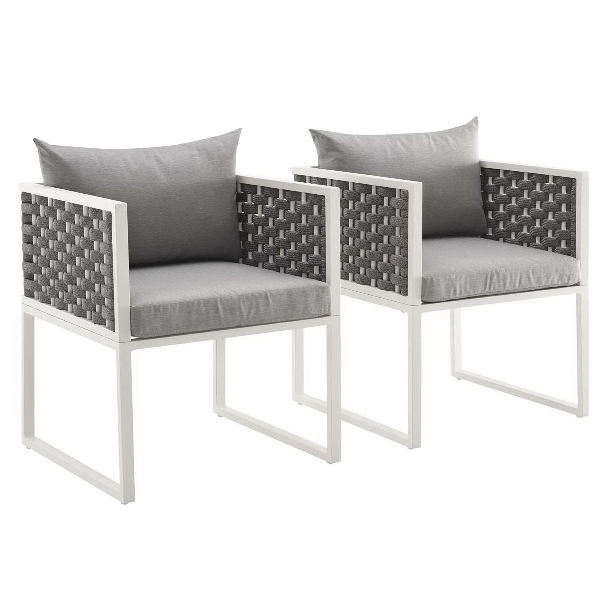 Modway Stance Outdoor Patio Aluminum Dining Armchair Set of 2