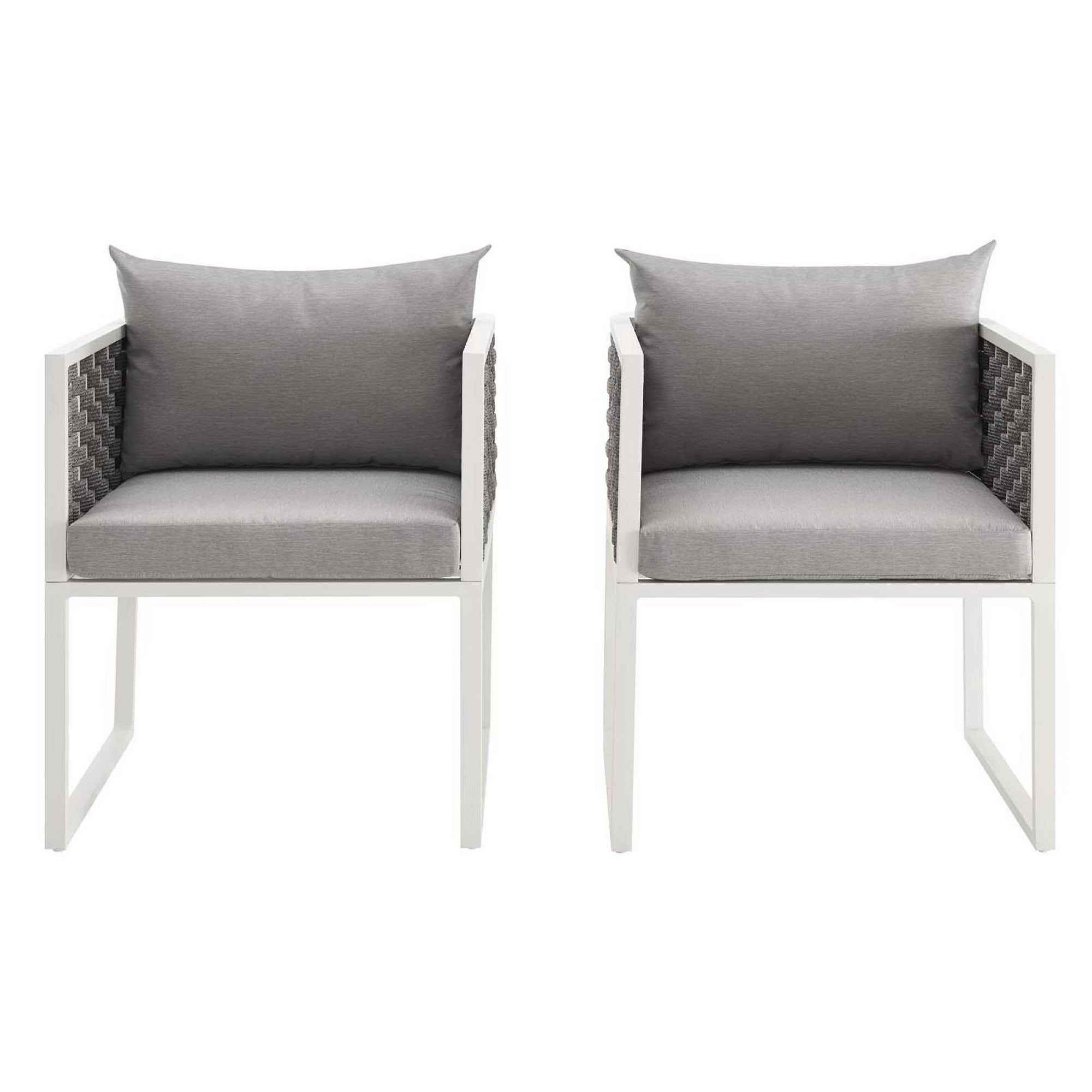 Modway Stance Outdoor Patio Aluminum Dining Armchair Set of 2