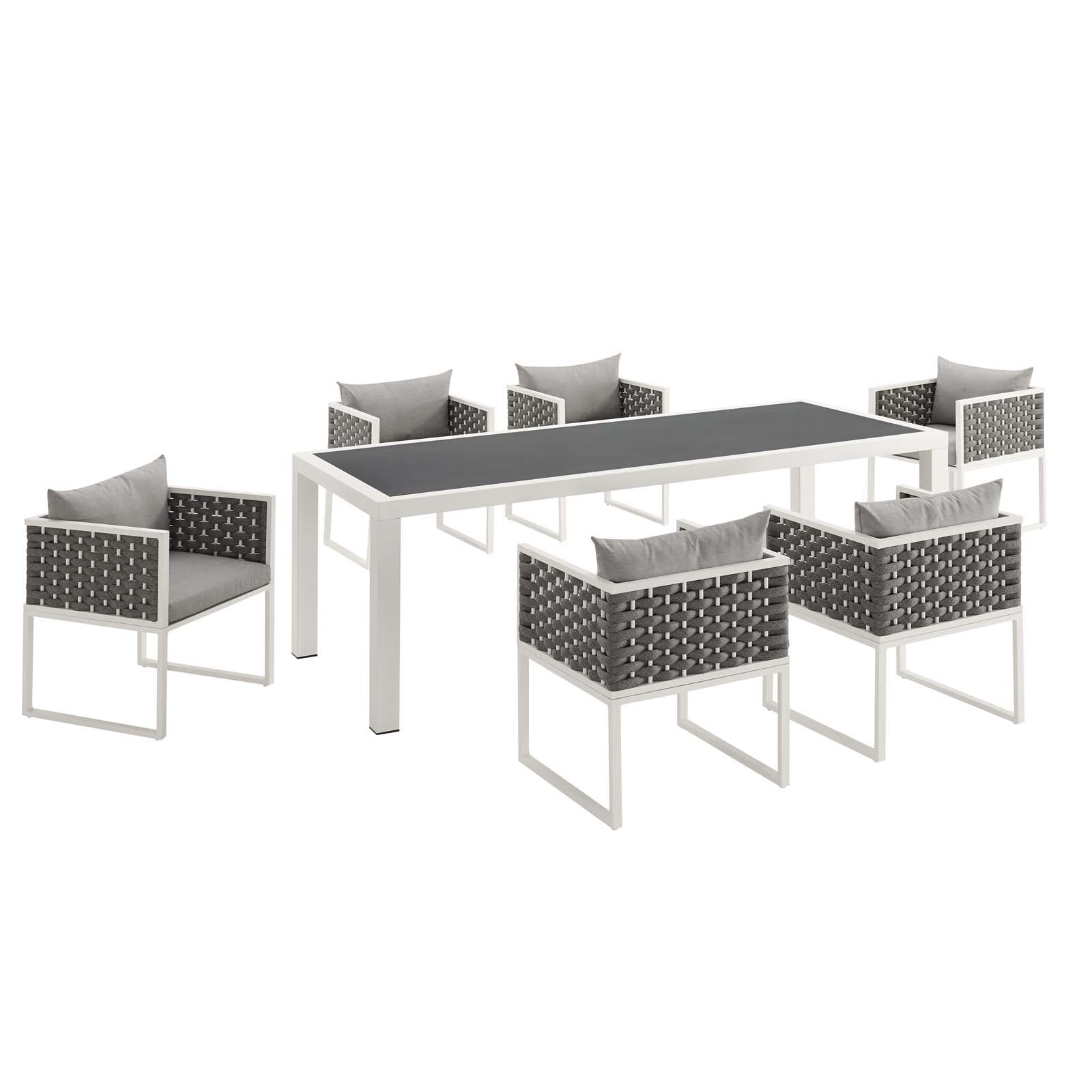 Modway Stance 7 Piece Outdoor Patio Aluminum Dining Set