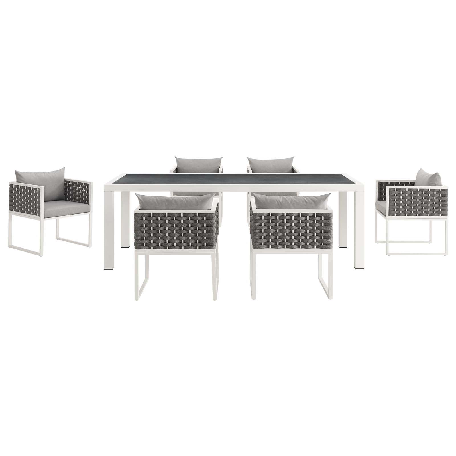 Modway Stance 7 Piece Outdoor Patio Aluminum Dining Set