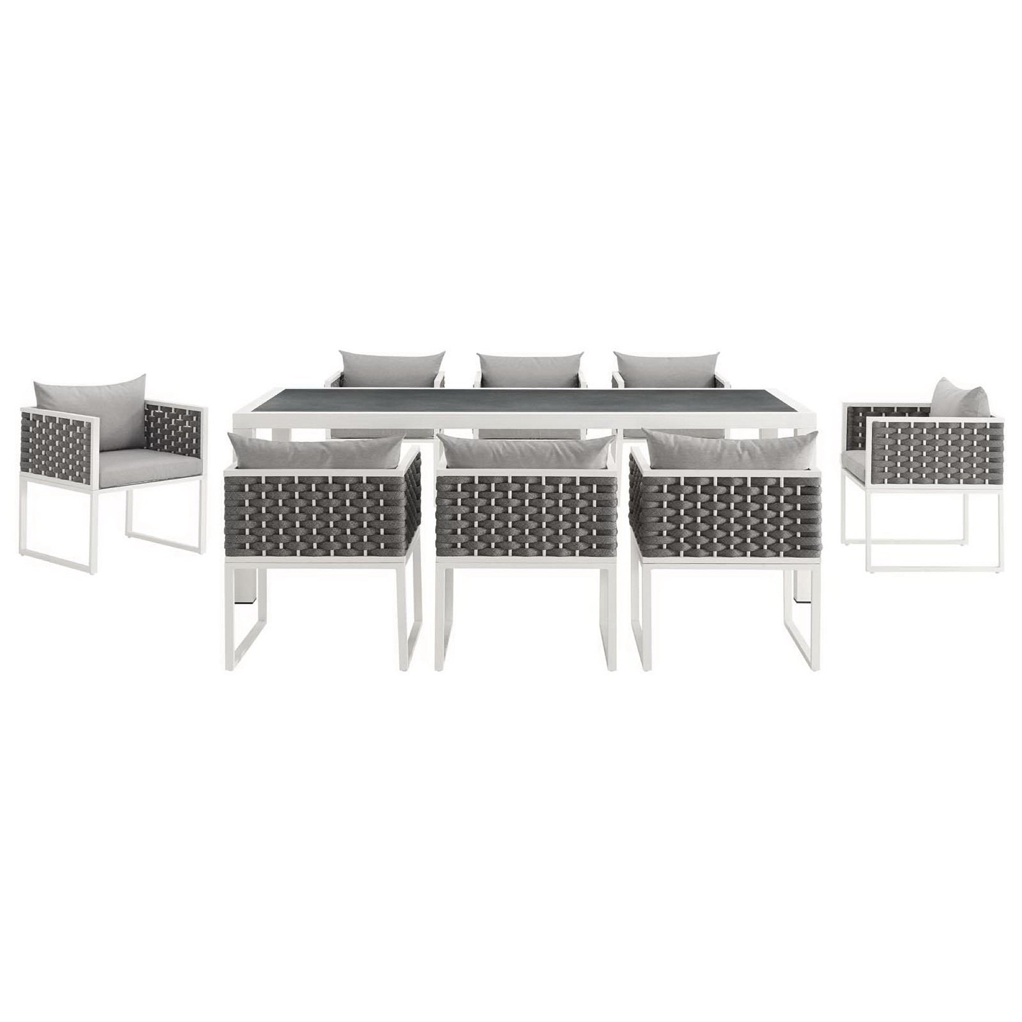 Modway Stance 9 Piece Outdoor Patio Aluminum Dining Set