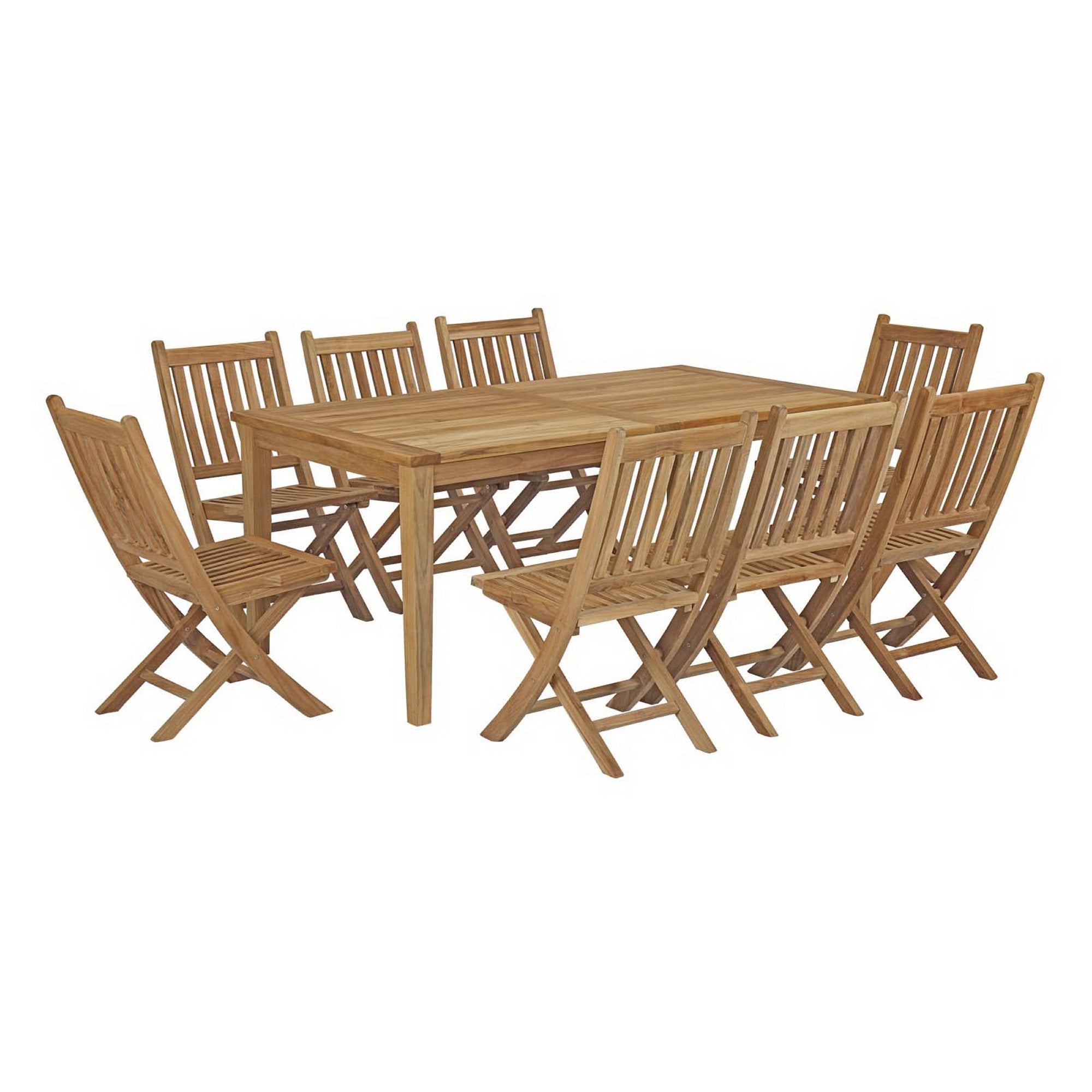 Modway Marina 9 Piece Outdoor Patio Teak Dining Set