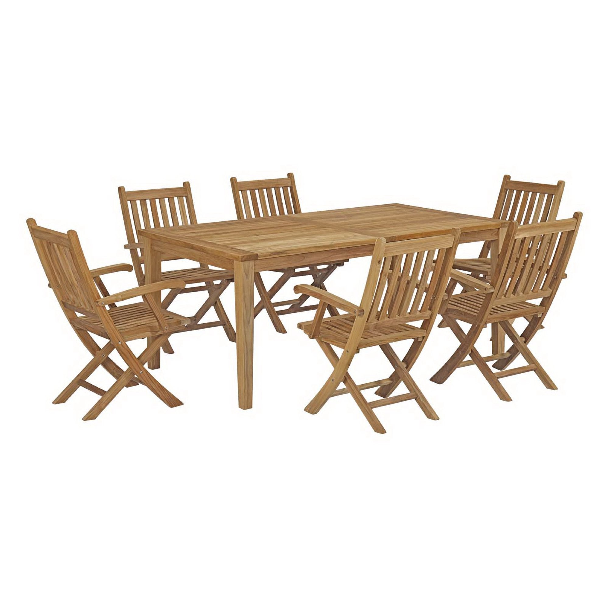 Modway Marina 7 Piece Outdoor Patio Teak Dining Set