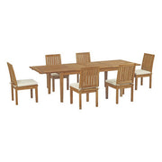 Modway Marina 7 Piece Outdoor Patio Teak Dining Set