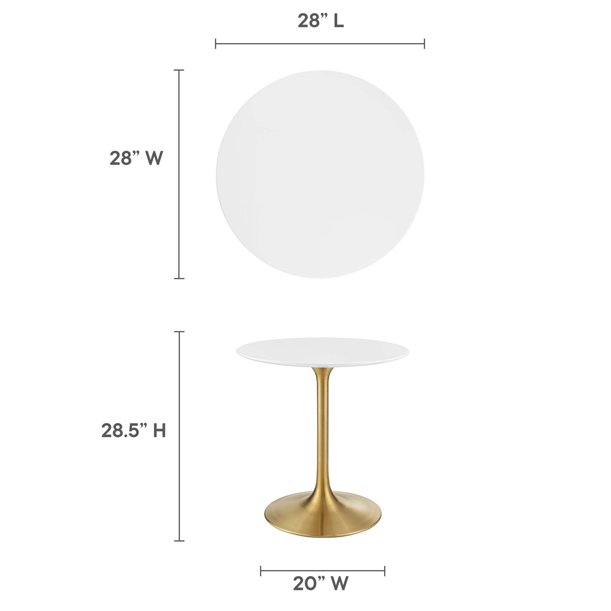 Modway Lippa 28" Round Wood Dining Table