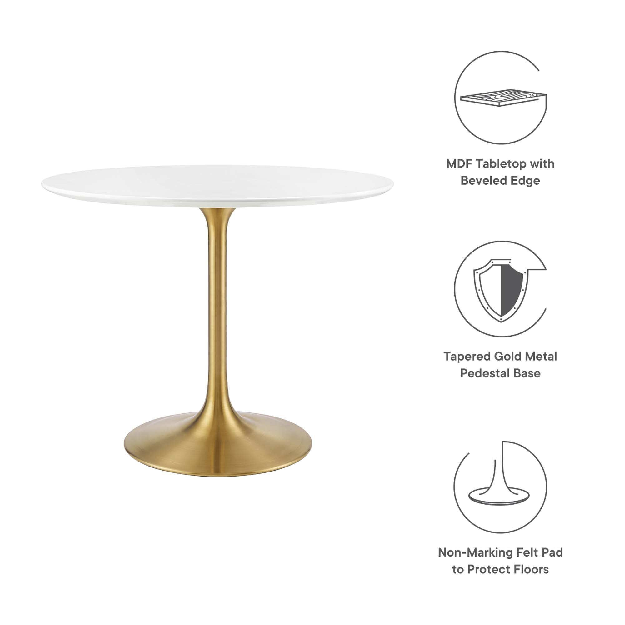 Modway Lippa 36" Round Wood Dining Table