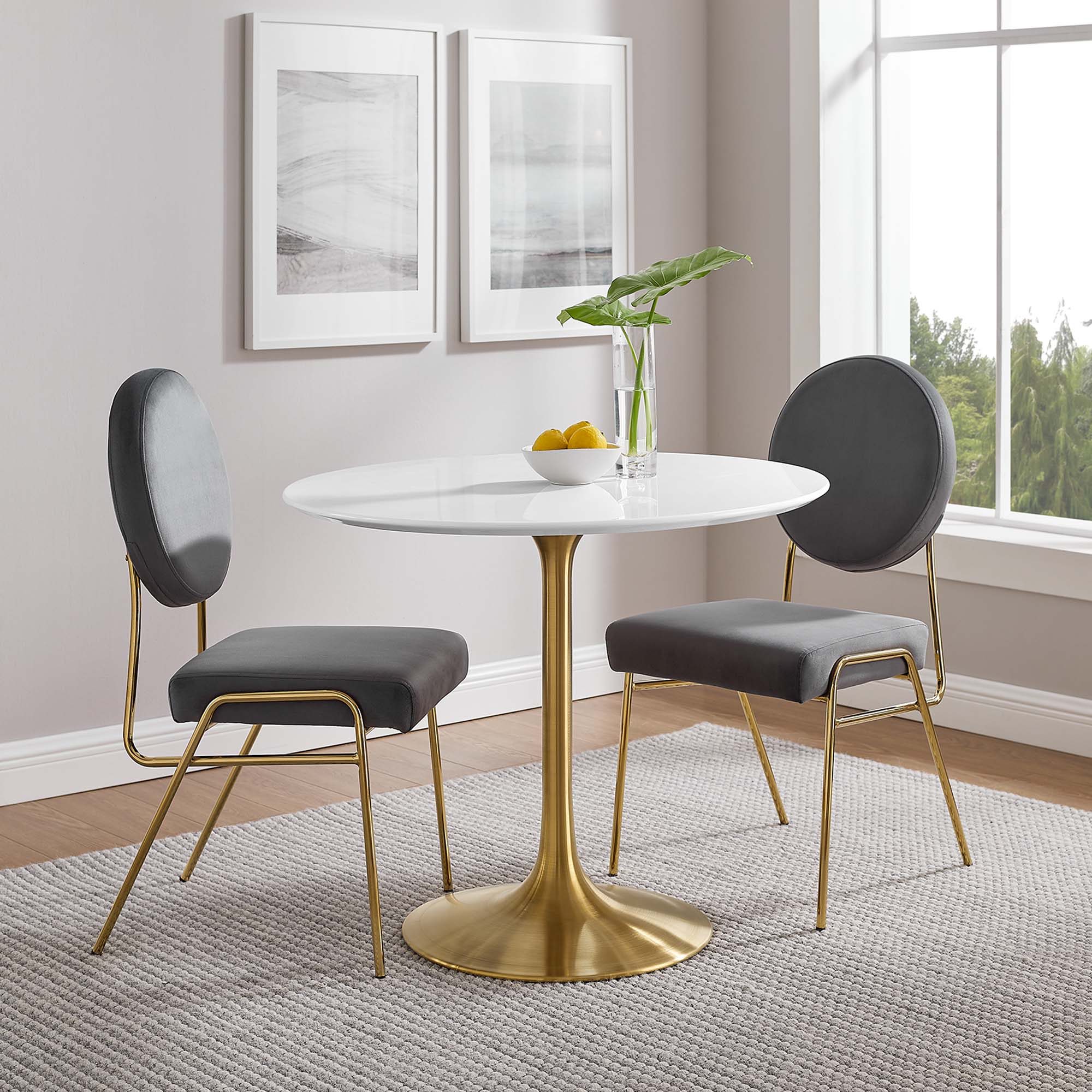 Modway Lippa 36" Round Wood Dining Table