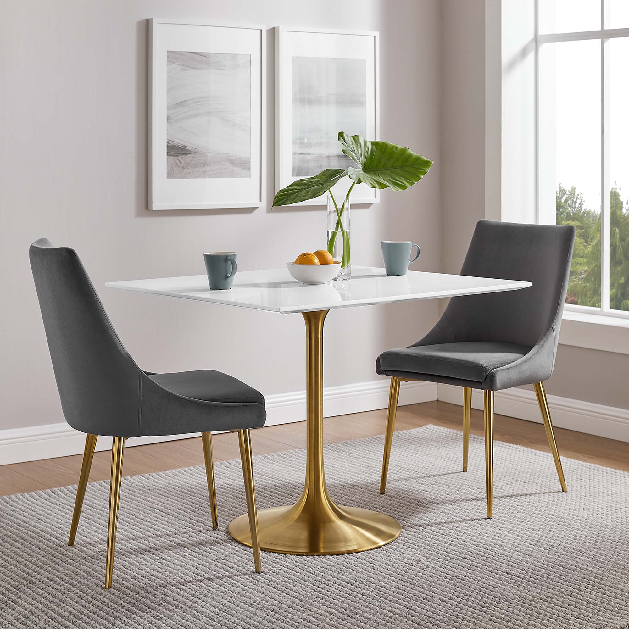 Modway Lippa 36" Square Wood Dining Table