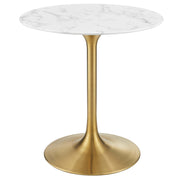 Modway Lippa 28" Round Faux Marble Dining Table