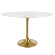 Modway Lippa 48" Oval Faux Marble Dining Table