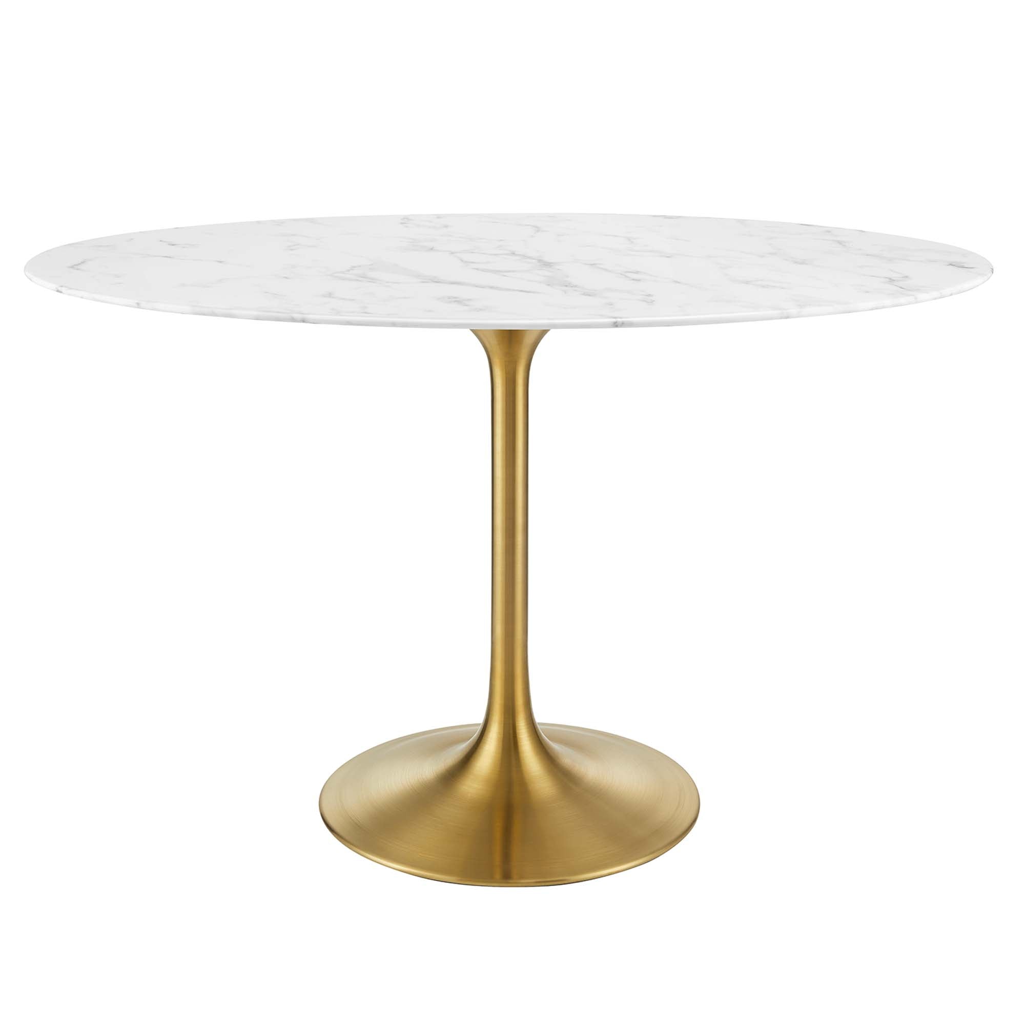 Modway Lippa 48" Oval Faux Marble Dining Table