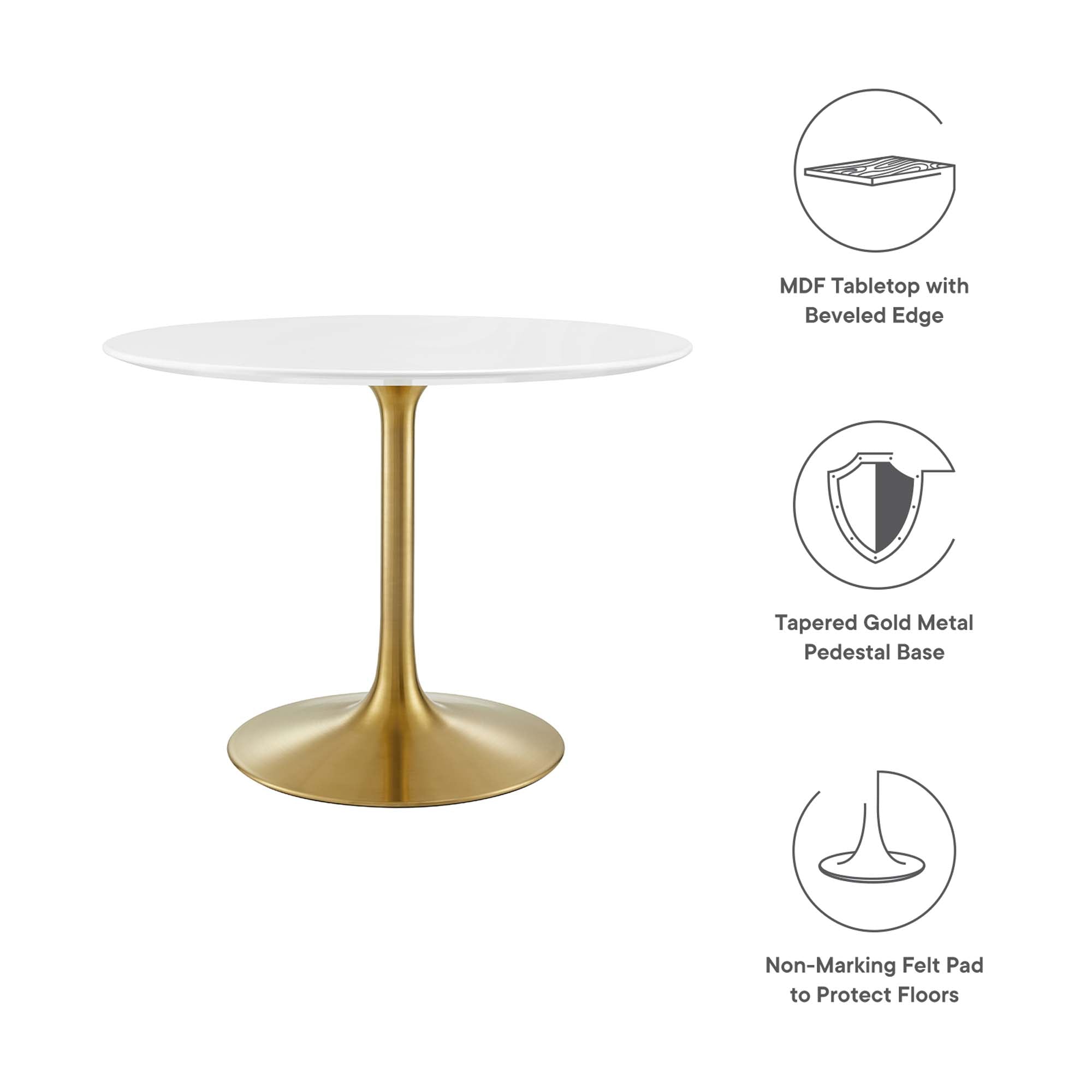 Modway Lippa 40" Round Wood Dining Table