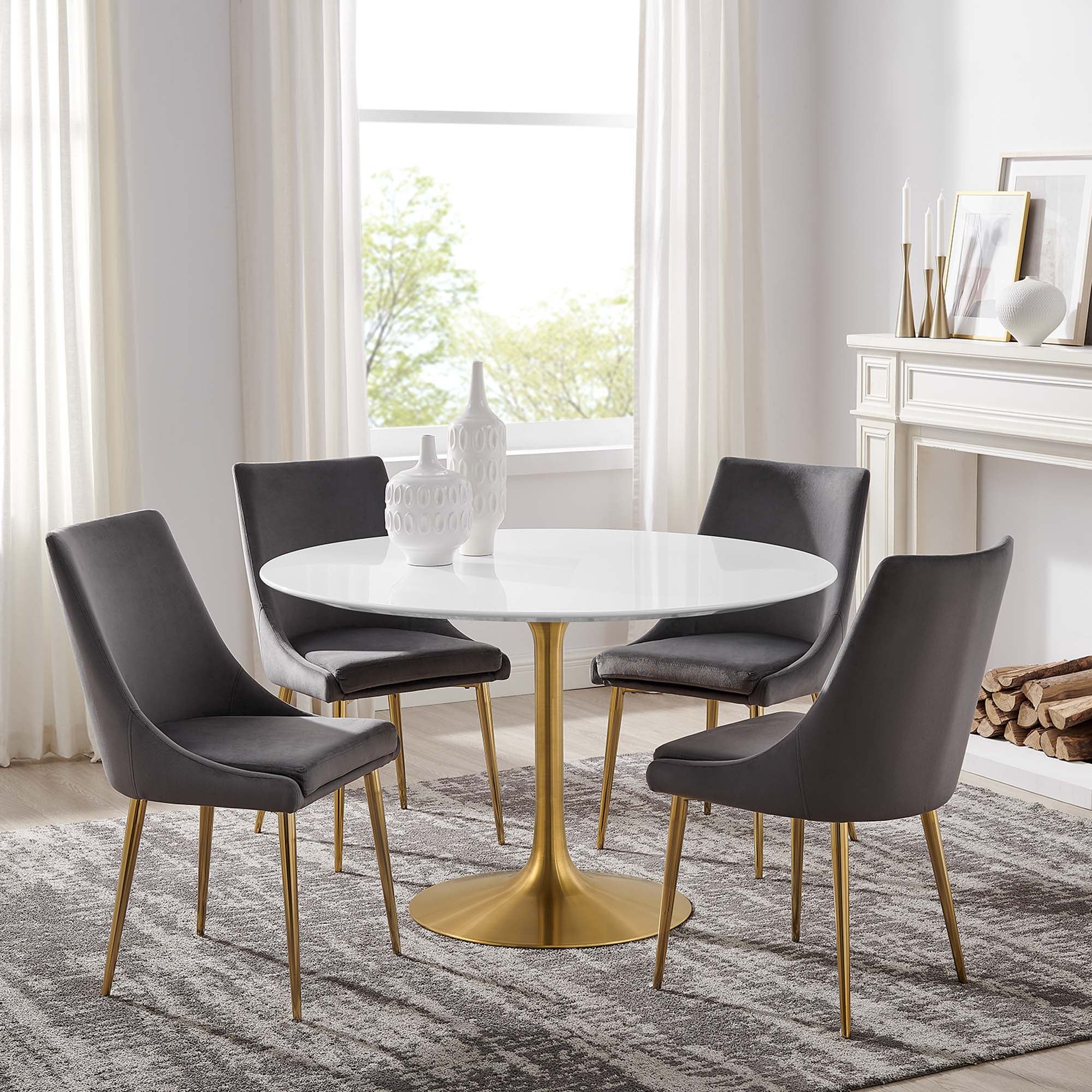 Modway Lippa 48" Round Wood Dining Table