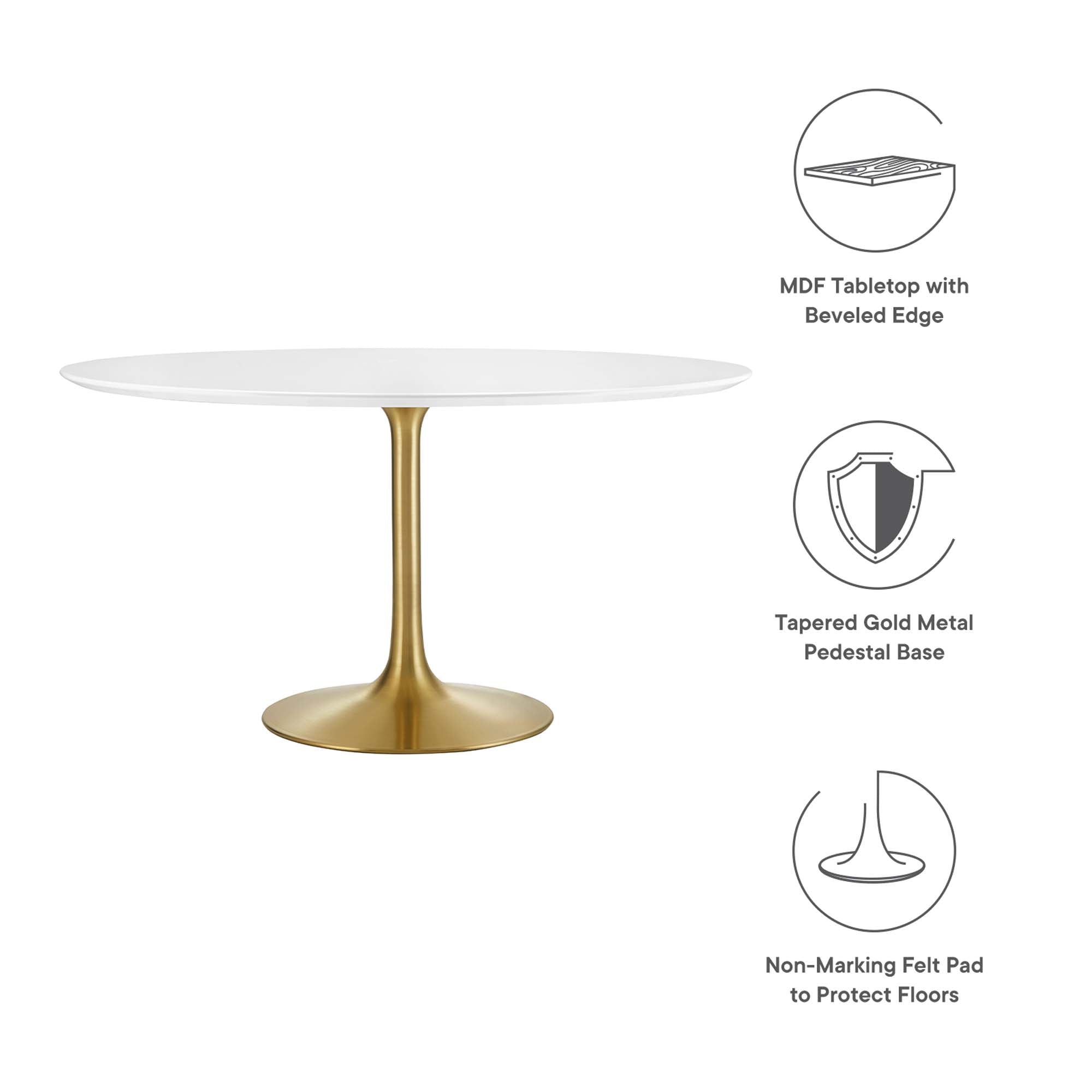 Modway Lippa 54" Round Wood Dining Table