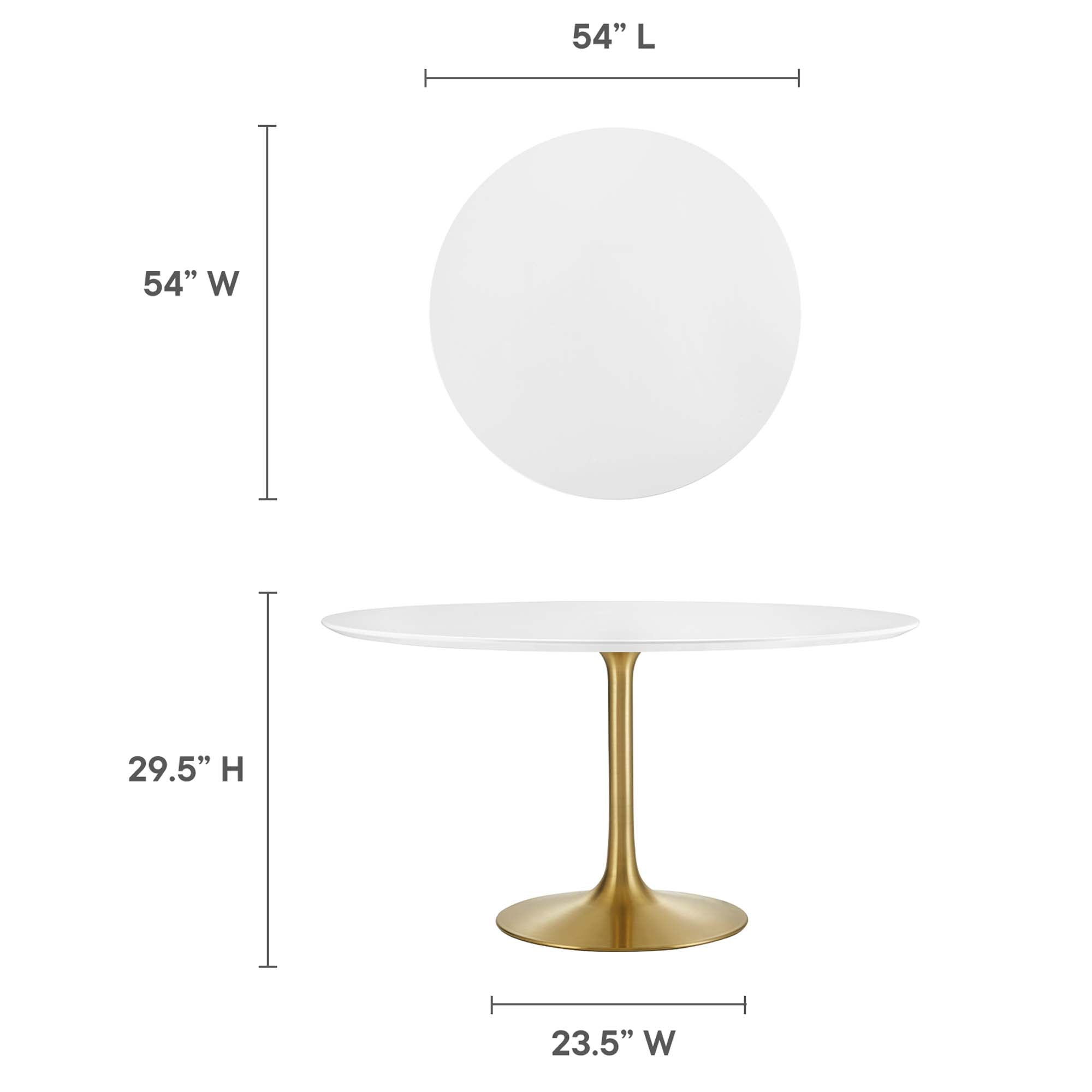 Modway Lippa 54" Round Wood Dining Table
