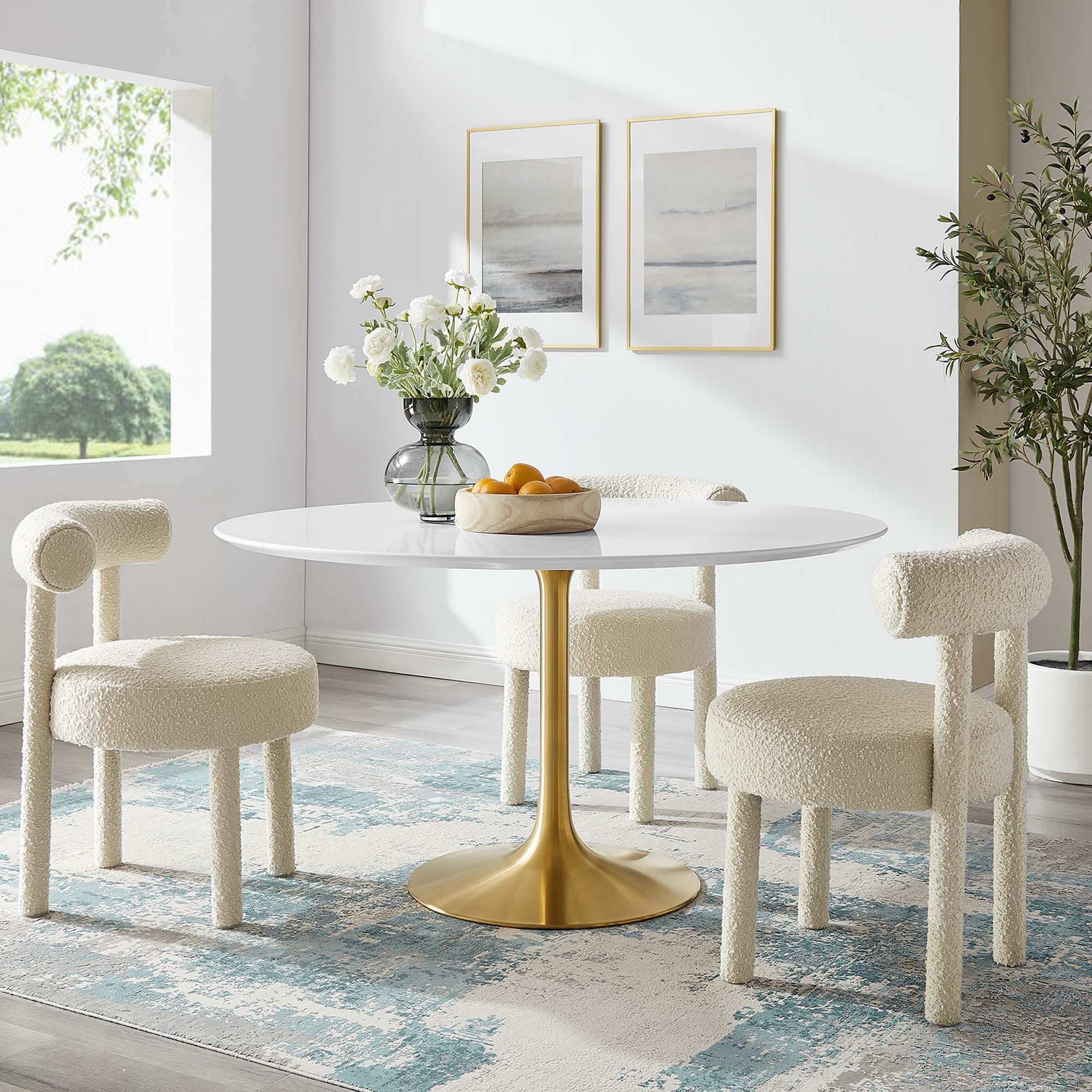 Modway Lippa 54" Round Wood Dining Table