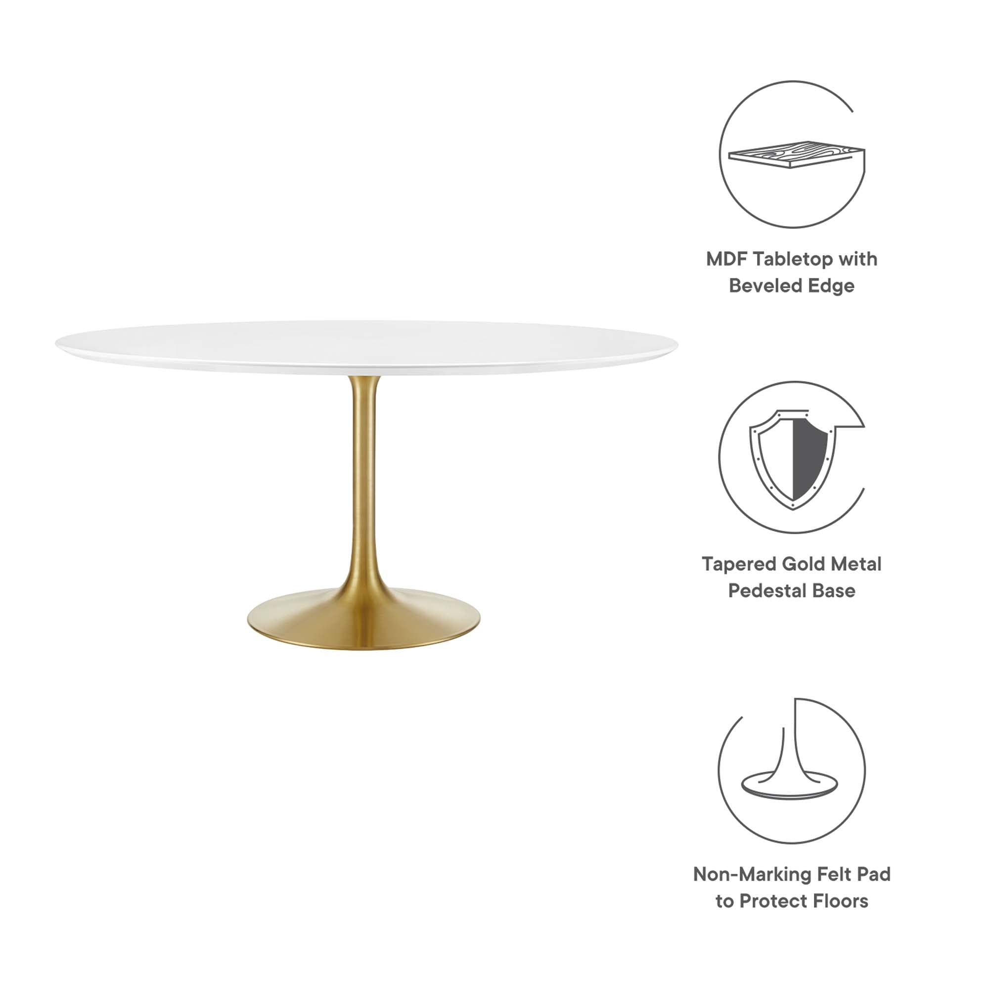 Modway Lippa 60" Round Wood Dining Table