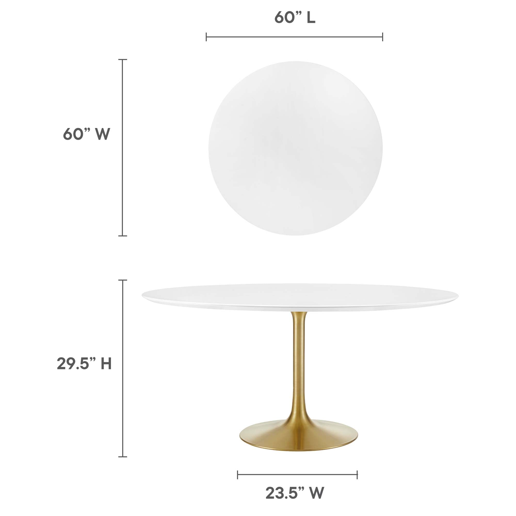 Modway Lippa 60" Round Wood Dining Table