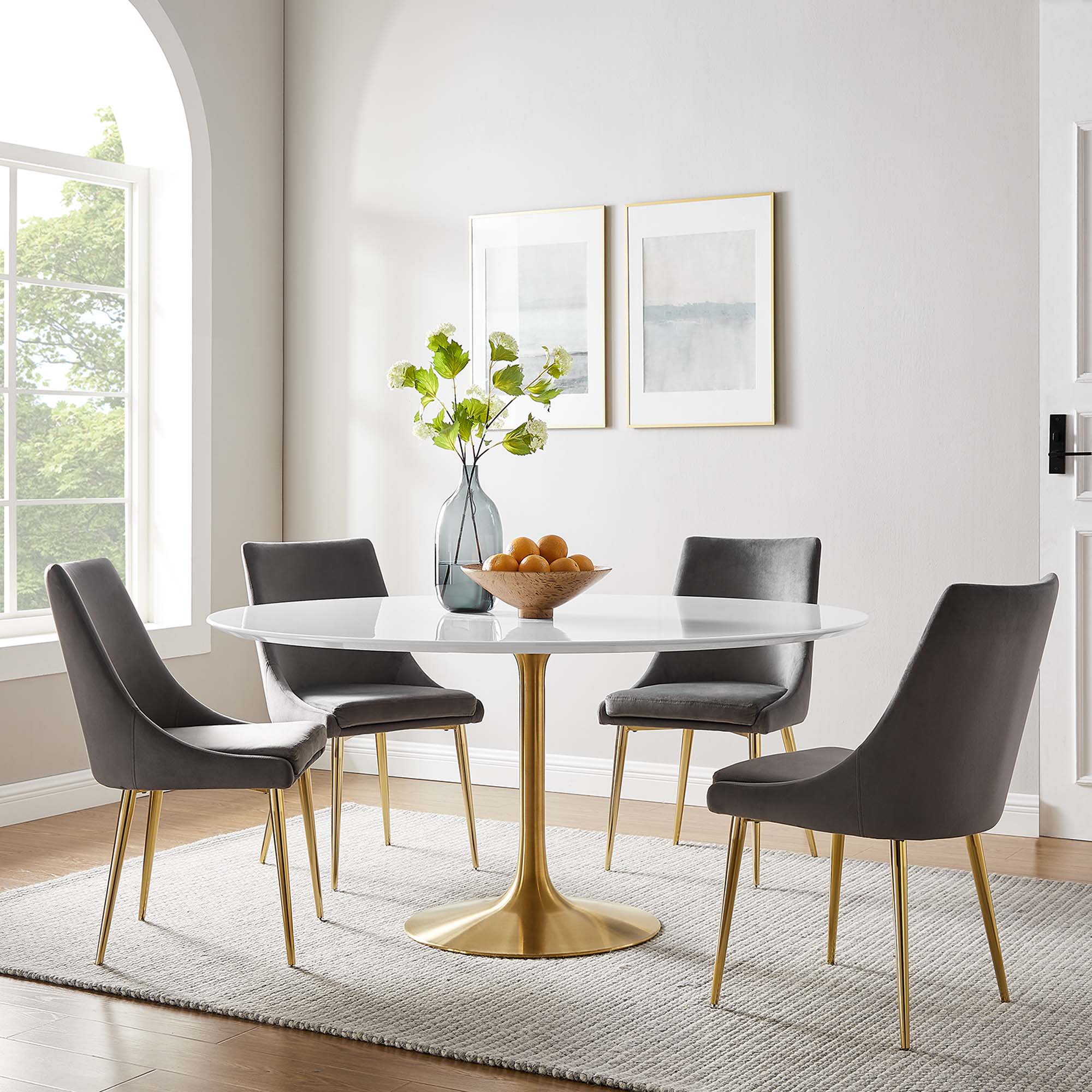 Modway Lippa 60" Round Wood Dining Table