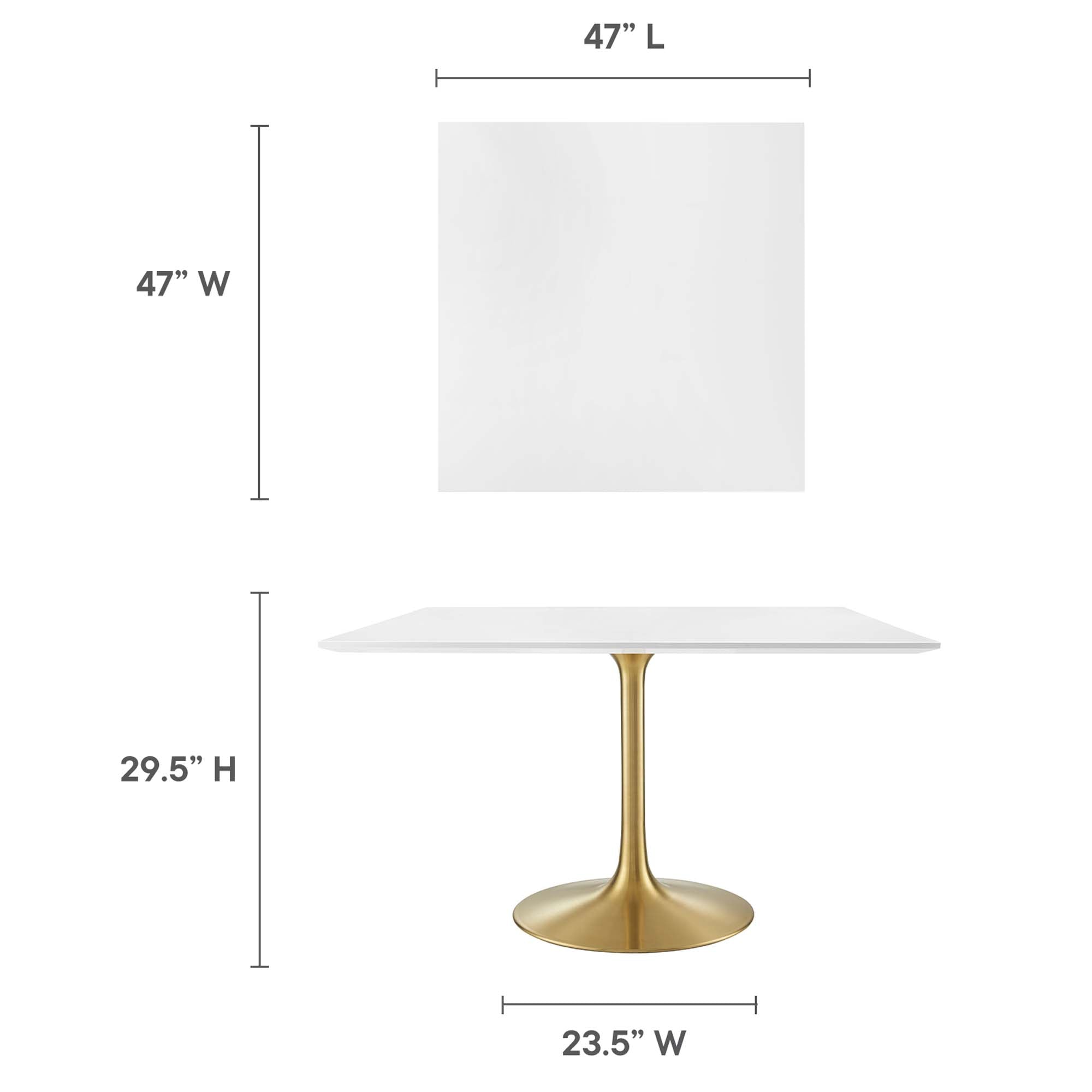 Modway Lippa 48" Square Wood Dining Table