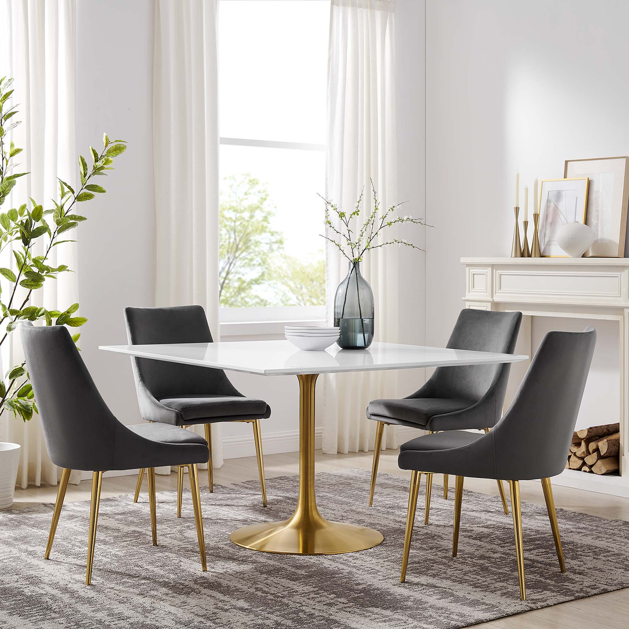 Modway Lippa 48" Square Wood Dining Table