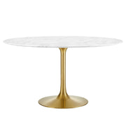 Modway Lippa 54" Round Faux Marble Dining Table