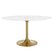 Modway Lippa 54" Oval Faux Marble Dining Table