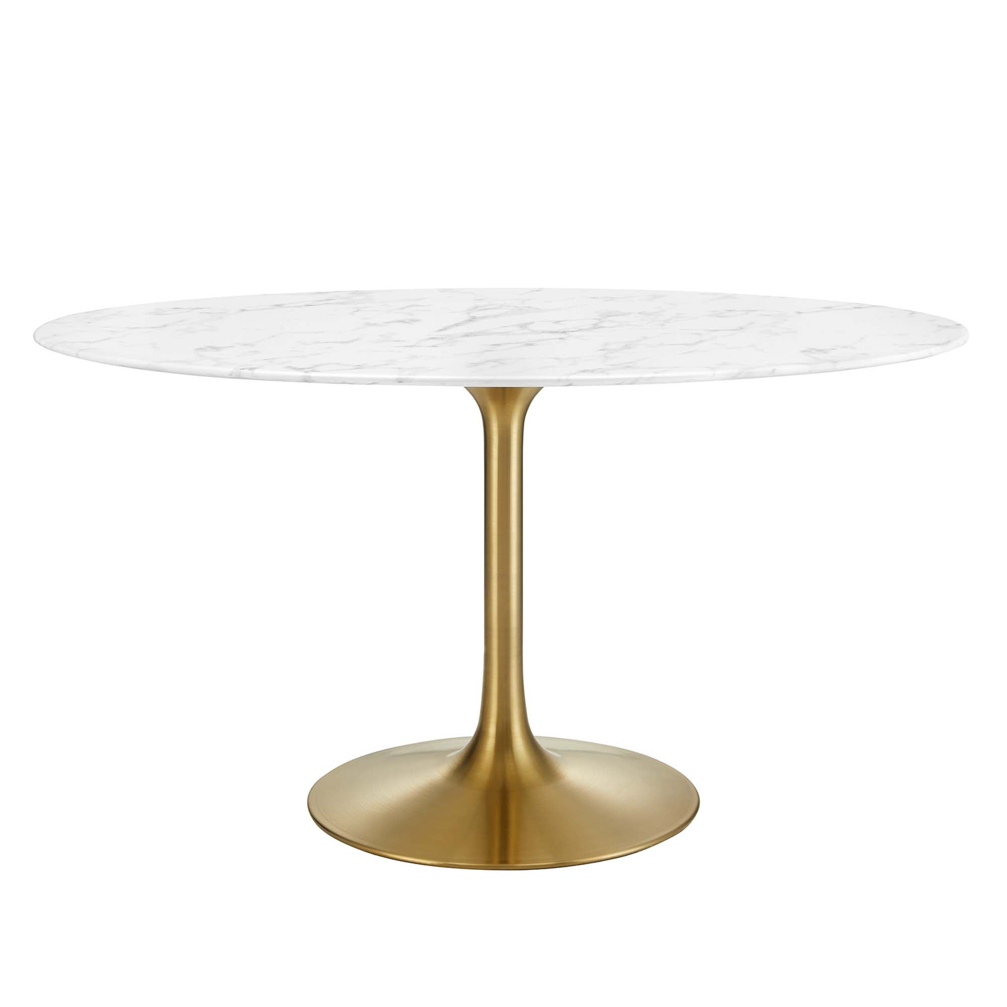 Modway Lippa 54" Oval Faux Marble Dining Table