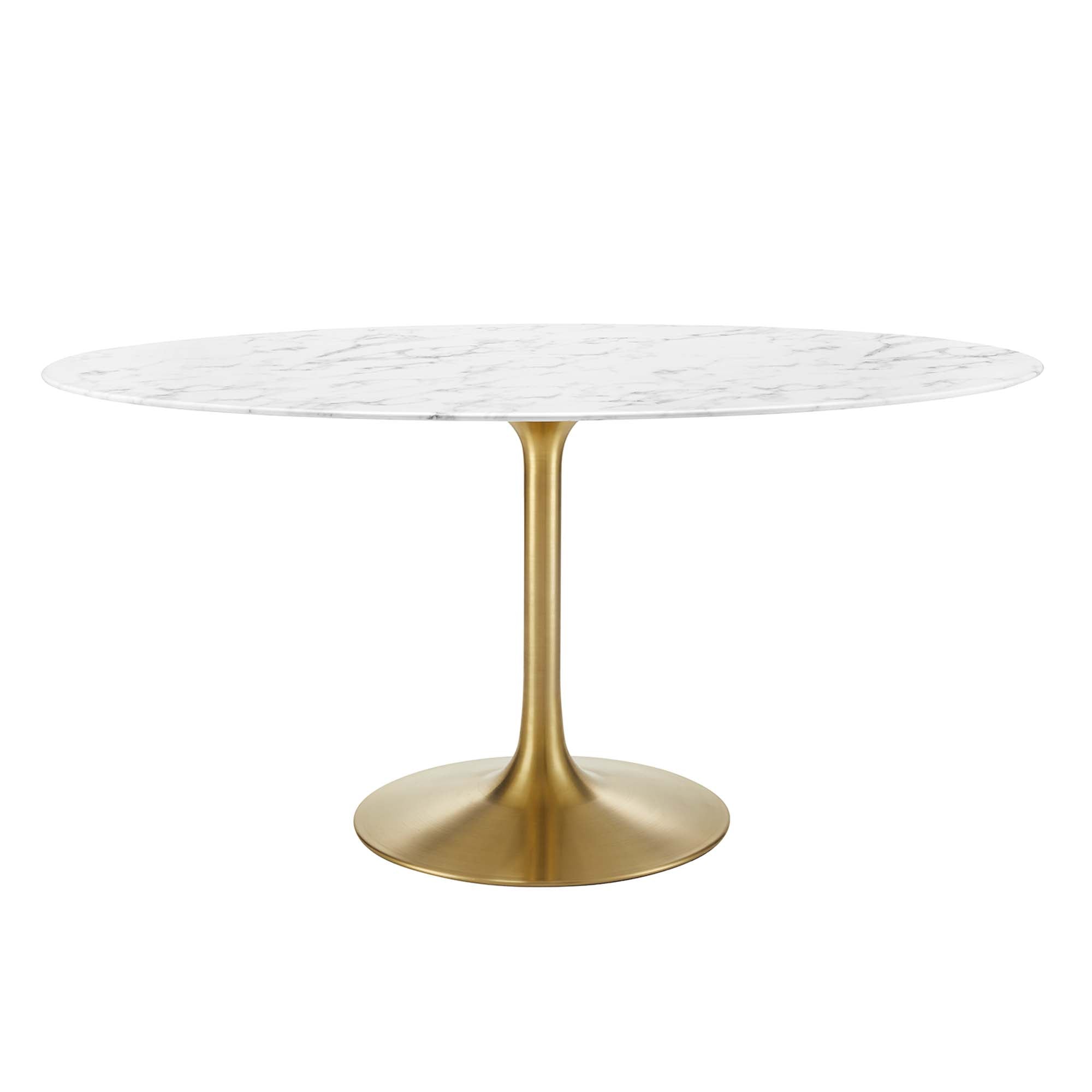 Modway Lippa 60" Oval Faux Marble Dining Table