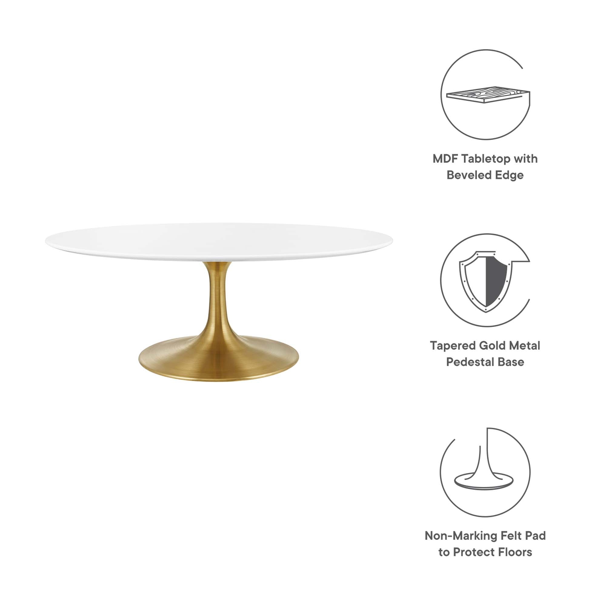 Modway Lippa 42" Oval Wood Coffee Table