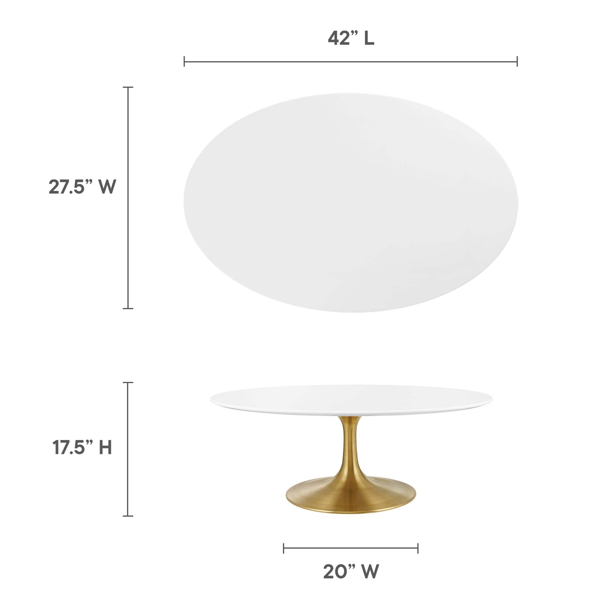Modway Lippa 42" Oval Wood Coffee Table