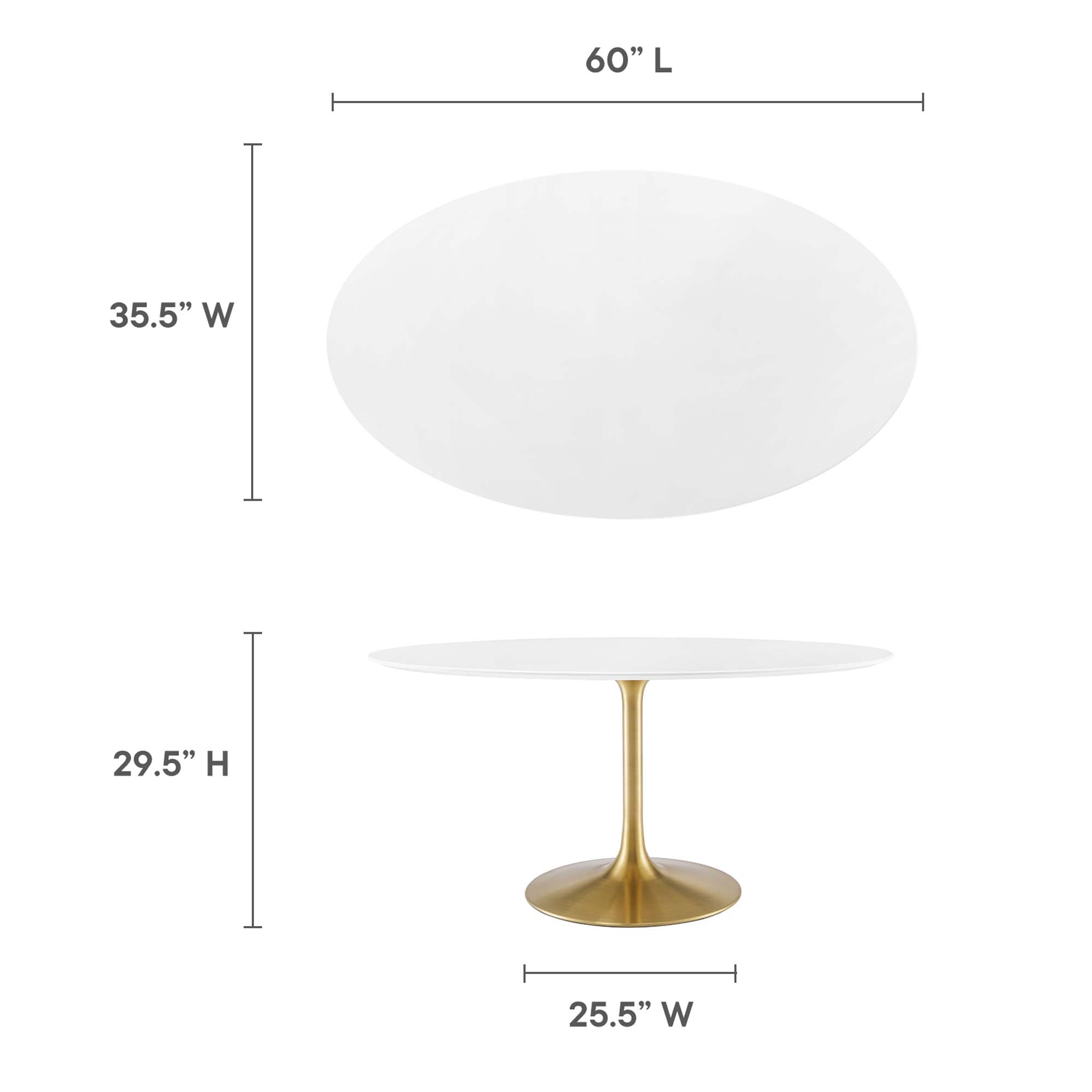 Modway Lippa 60" Oval Wood Dining Table