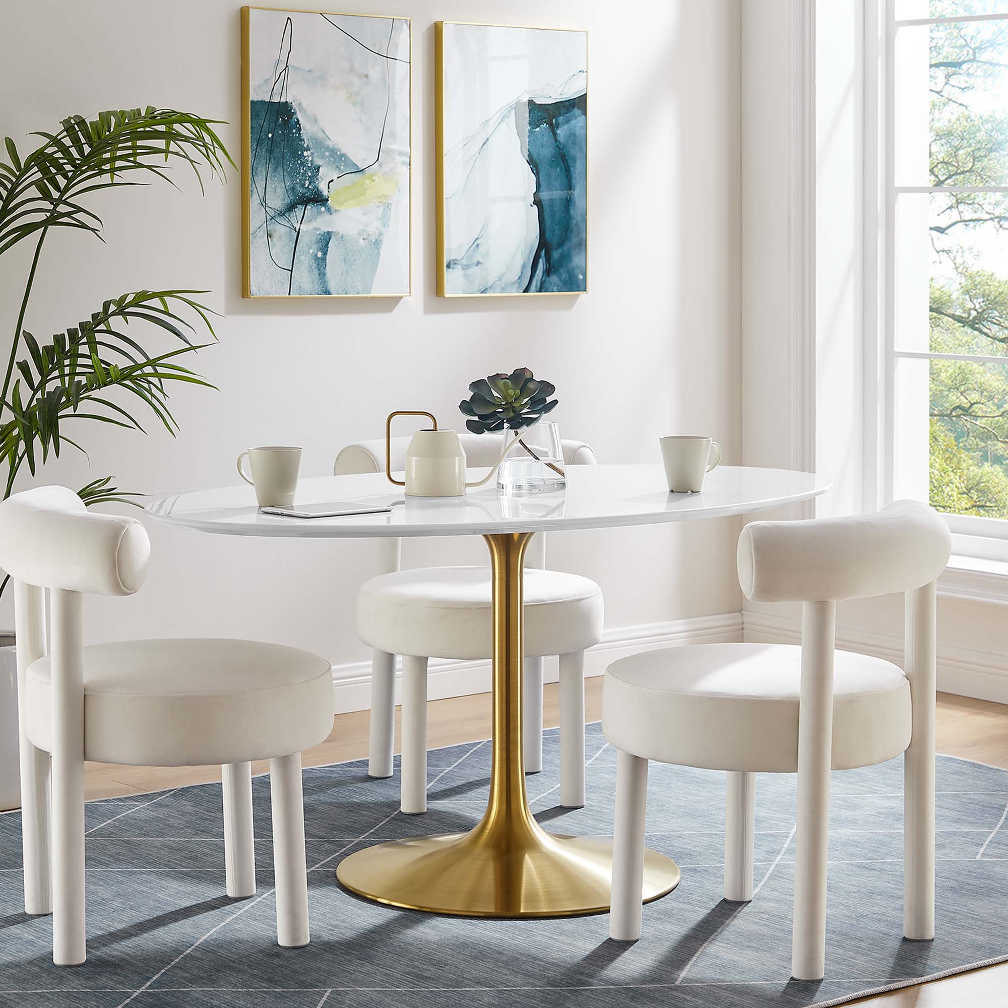 Modway Lippa 60" Oval Wood Dining Table