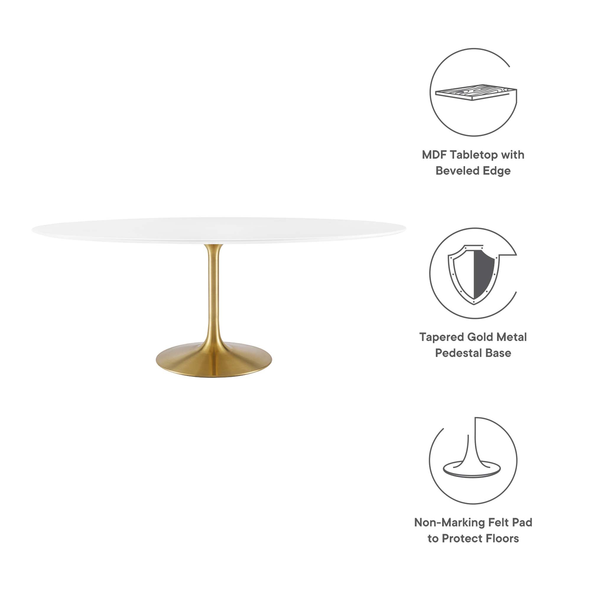 Modway Lippa 78" Oval Wood Dining Table