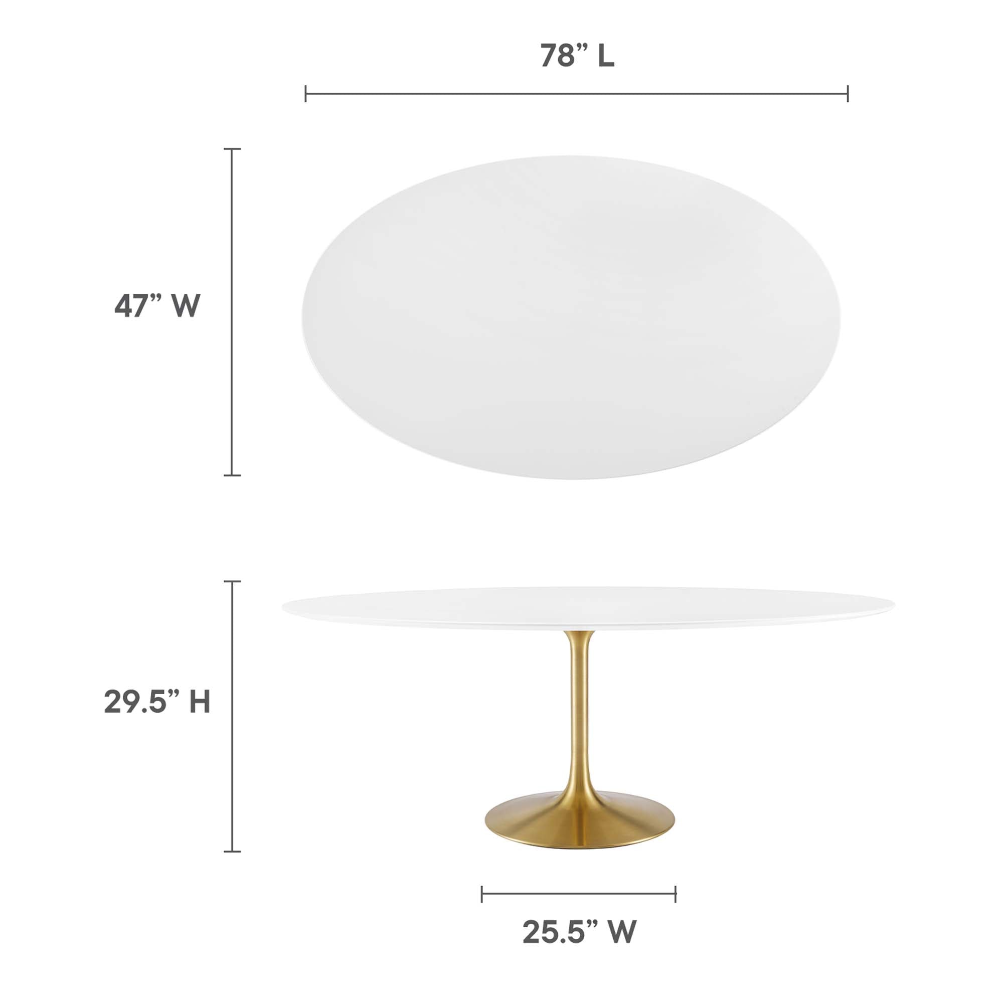 Modway Lippa 78" Oval Wood Dining Table
