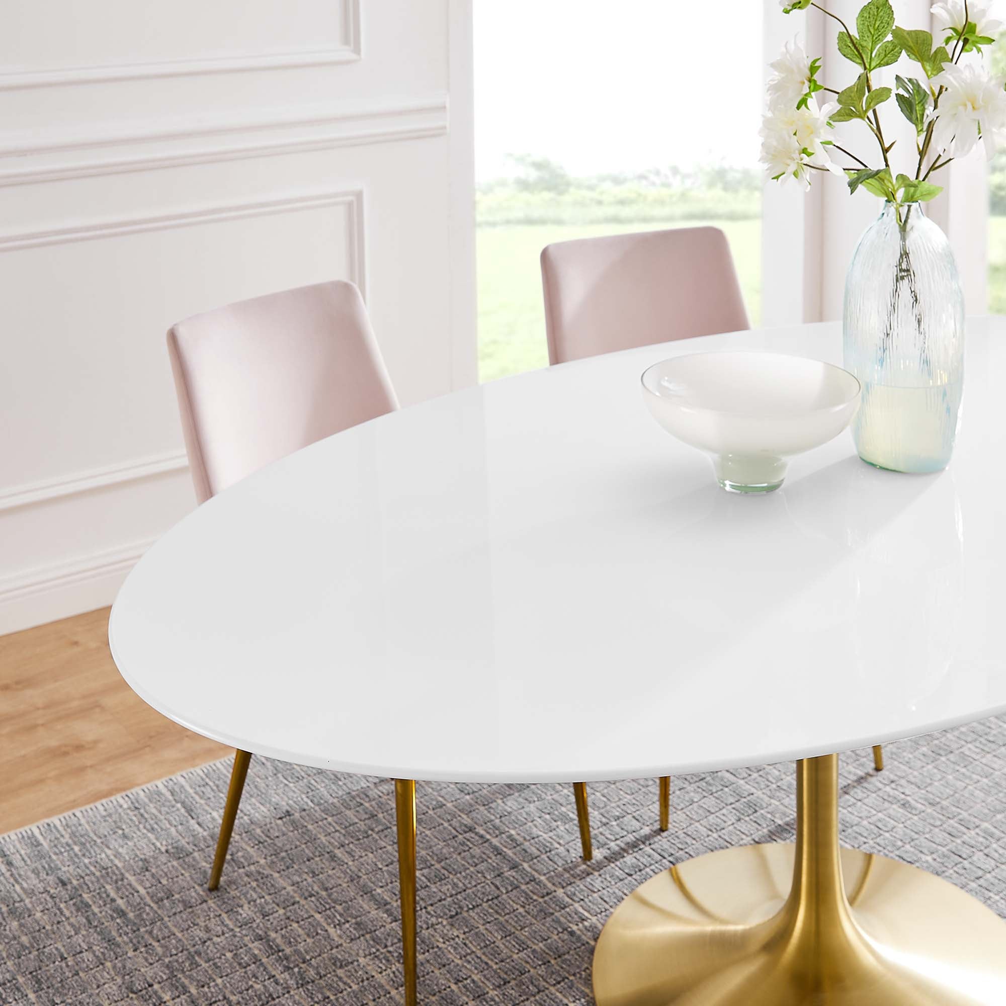 Modway Lippa 78" Oval Wood Dining Table