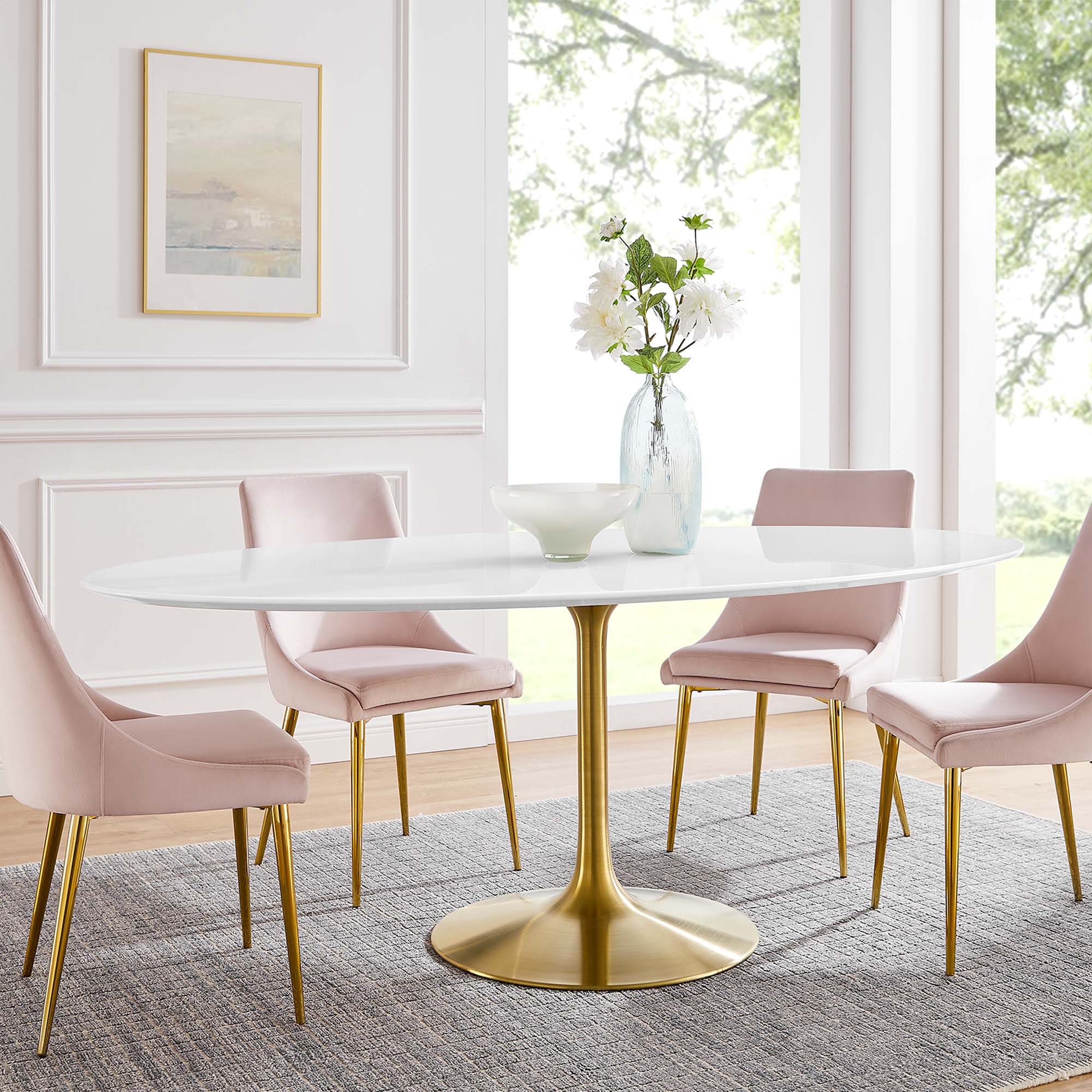 Modway Lippa 78" Oval Wood Dining Table
