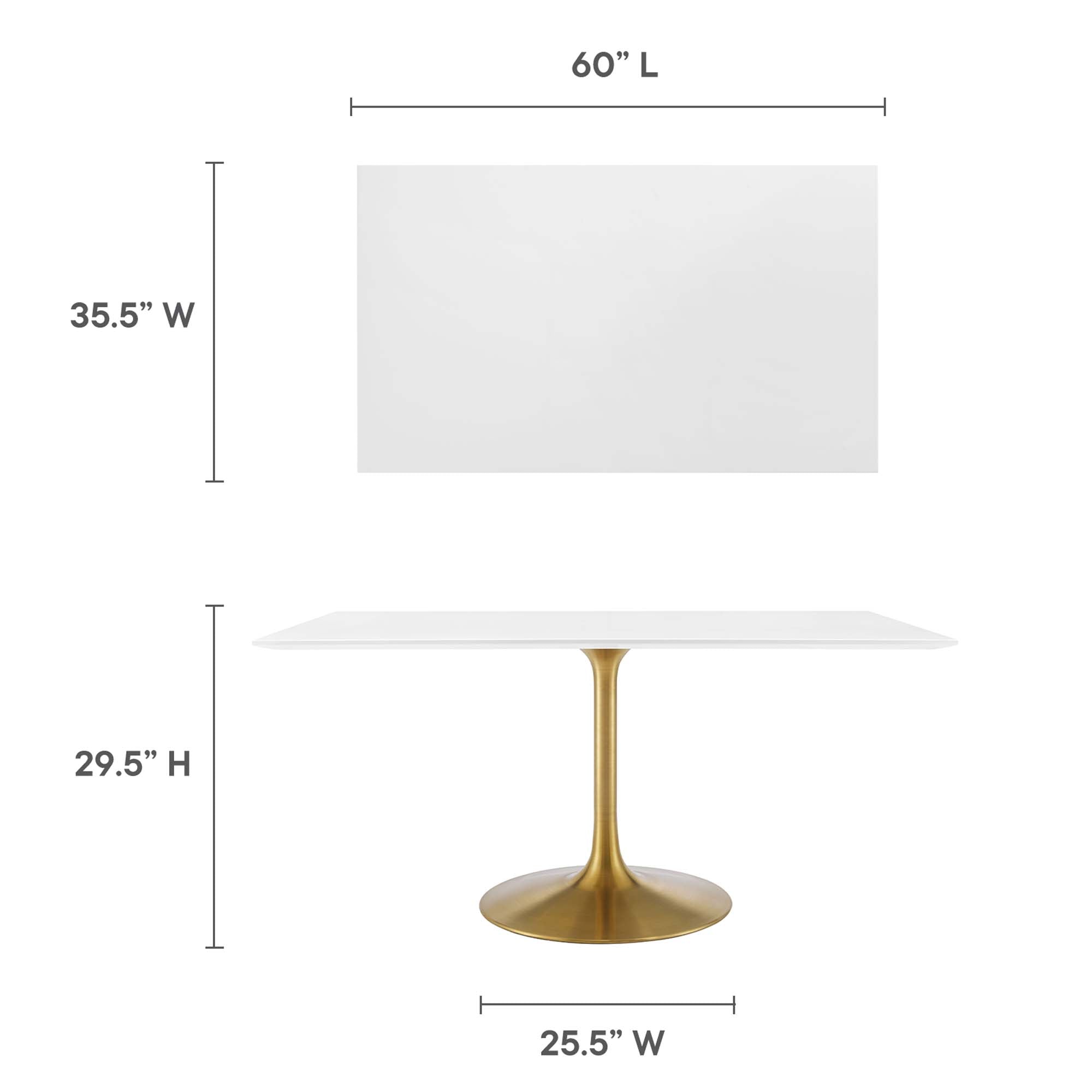 Modway Lippa 60" Rectangular Wood Dining Table