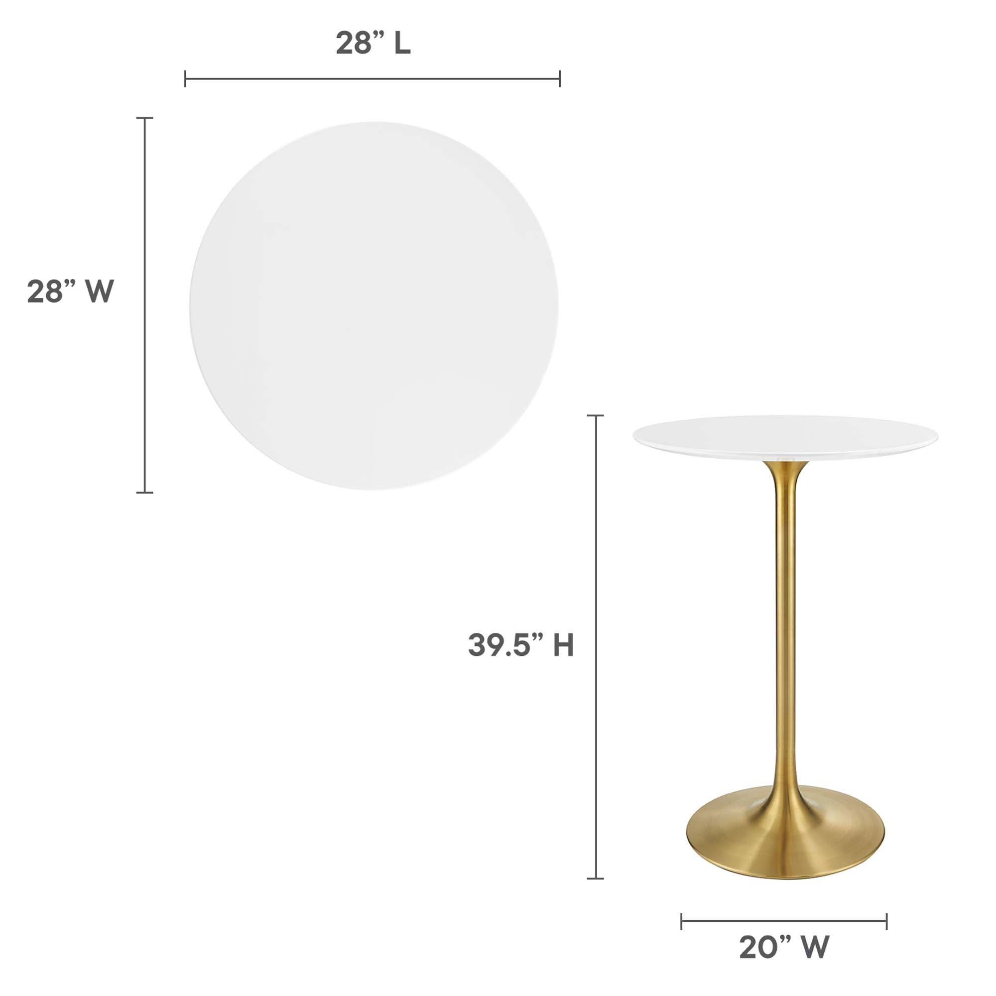 Modway Lippa 28" Round Wood Bar Table