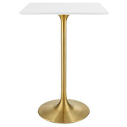Modway Lippa 28" Square Wood Bar Table