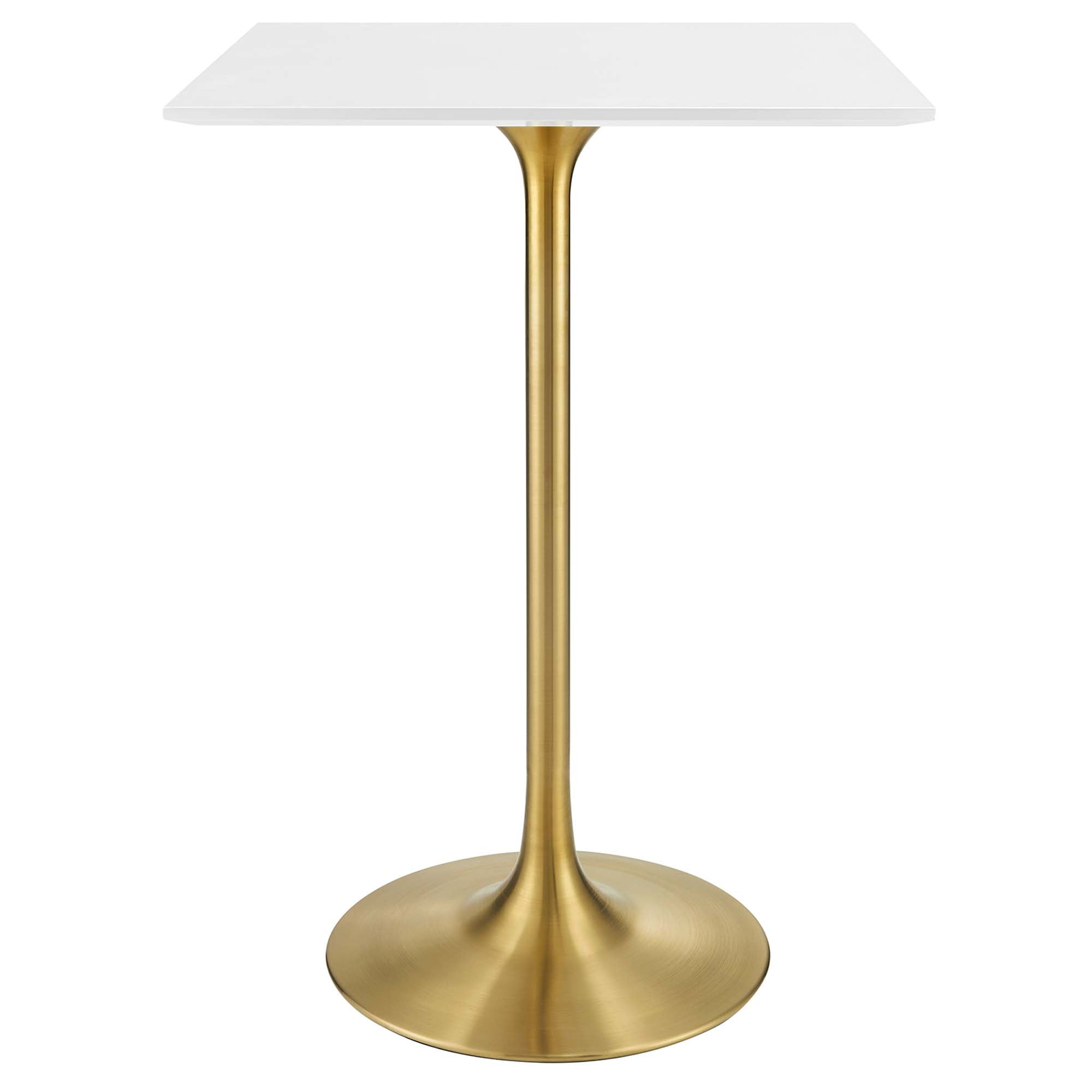 Modway Lippa 28" Square Wood Bar Table