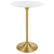 Modway Lippa 28" Round Faux Marble Bar Table