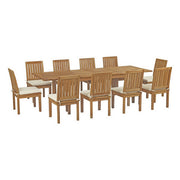 Modway Marina 11 Piece Outdoor Patio Teak Dining Set