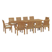 Modway Marina 11 Piece Outdoor Patio Teak Dining Set