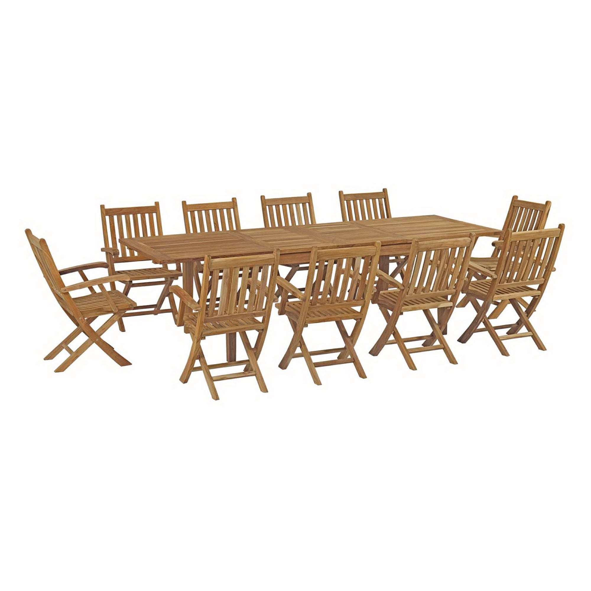 Modway Marina 11 Piece Outdoor Patio Teak Dining Set