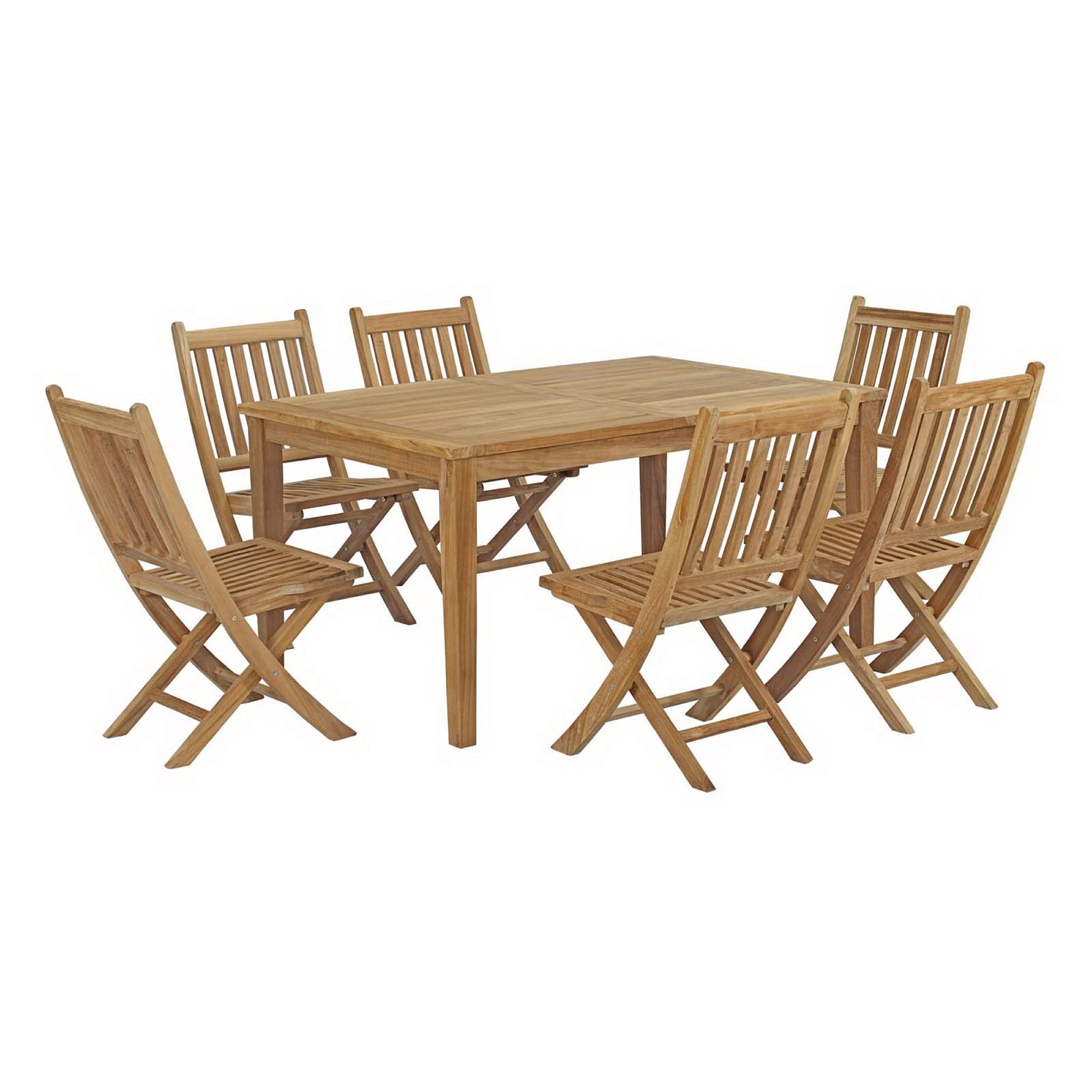 Modway Marina 7 Piece Outdoor Patio Teak Dining Set